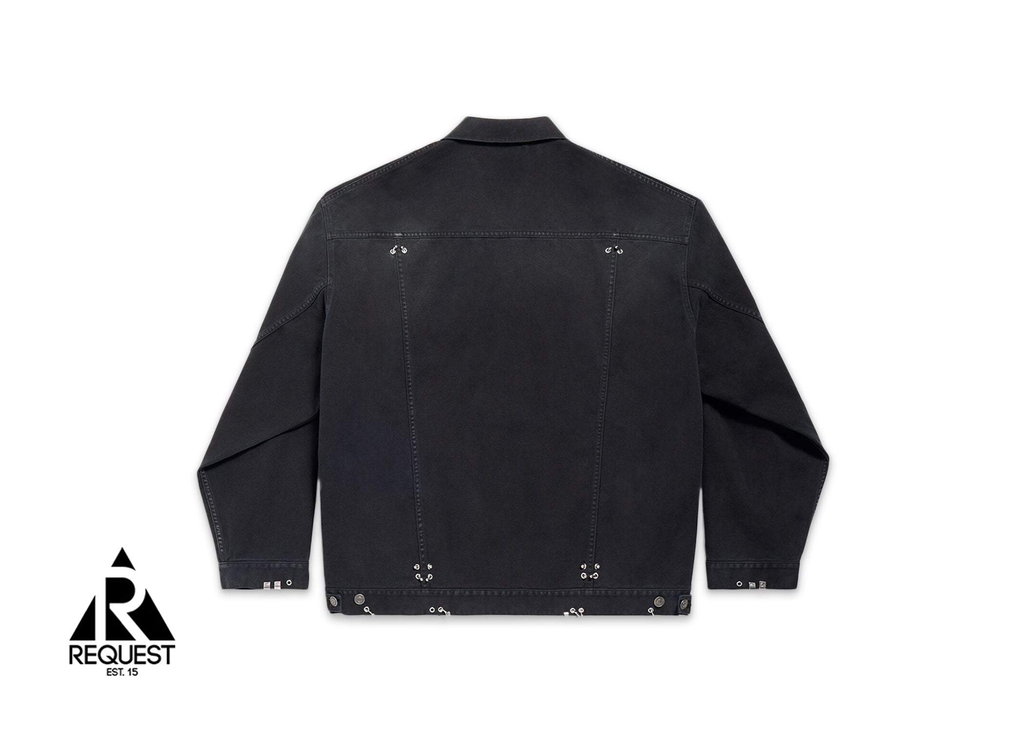 Balenciaga Pierced Denim Jacket "Sun-Bleached Black"