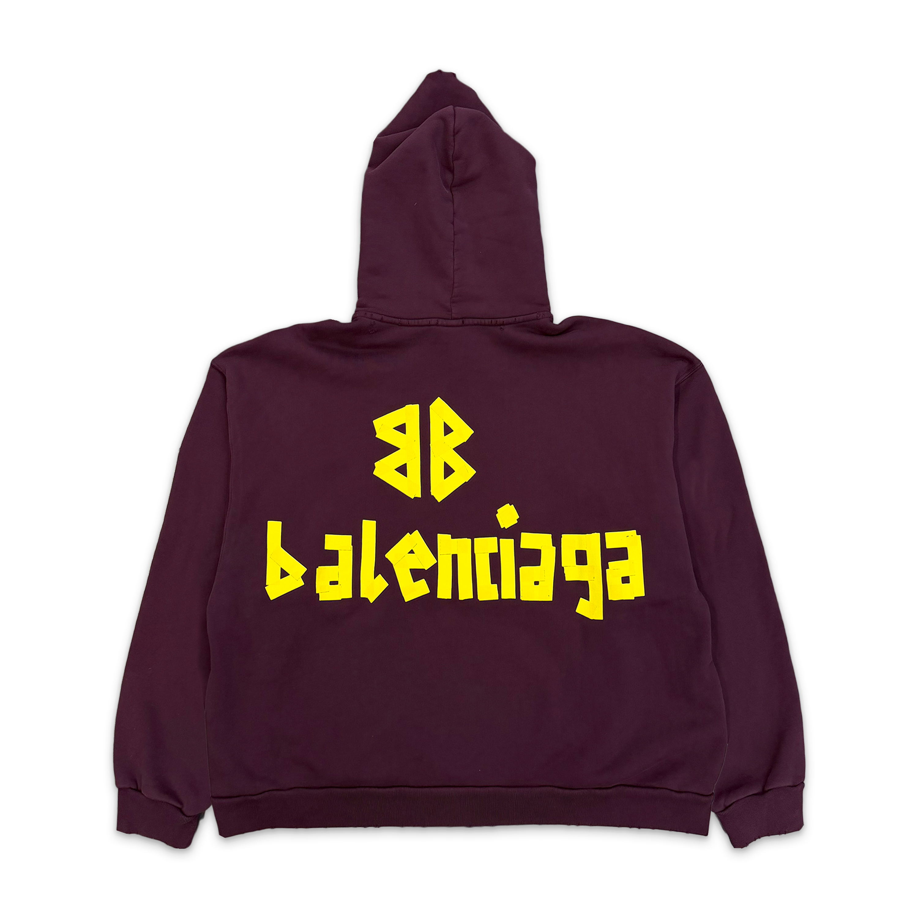 Balenciaga, Tape Type Cotton Hoodie "Burgundy"
