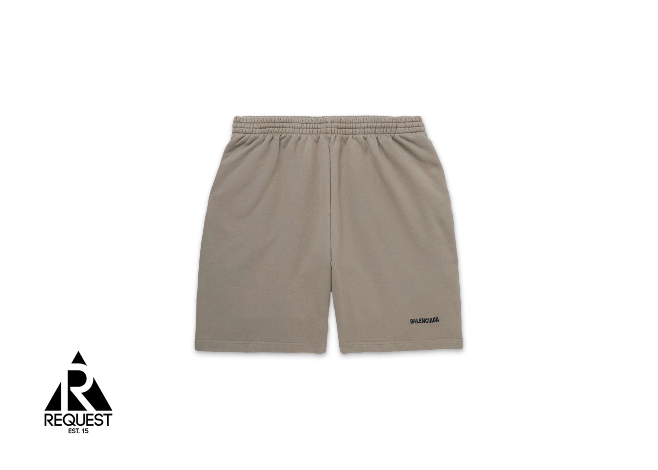 Balenciaga Wide-Leg Logo-Embroidered Cotton Shorts "Taupe/Black"