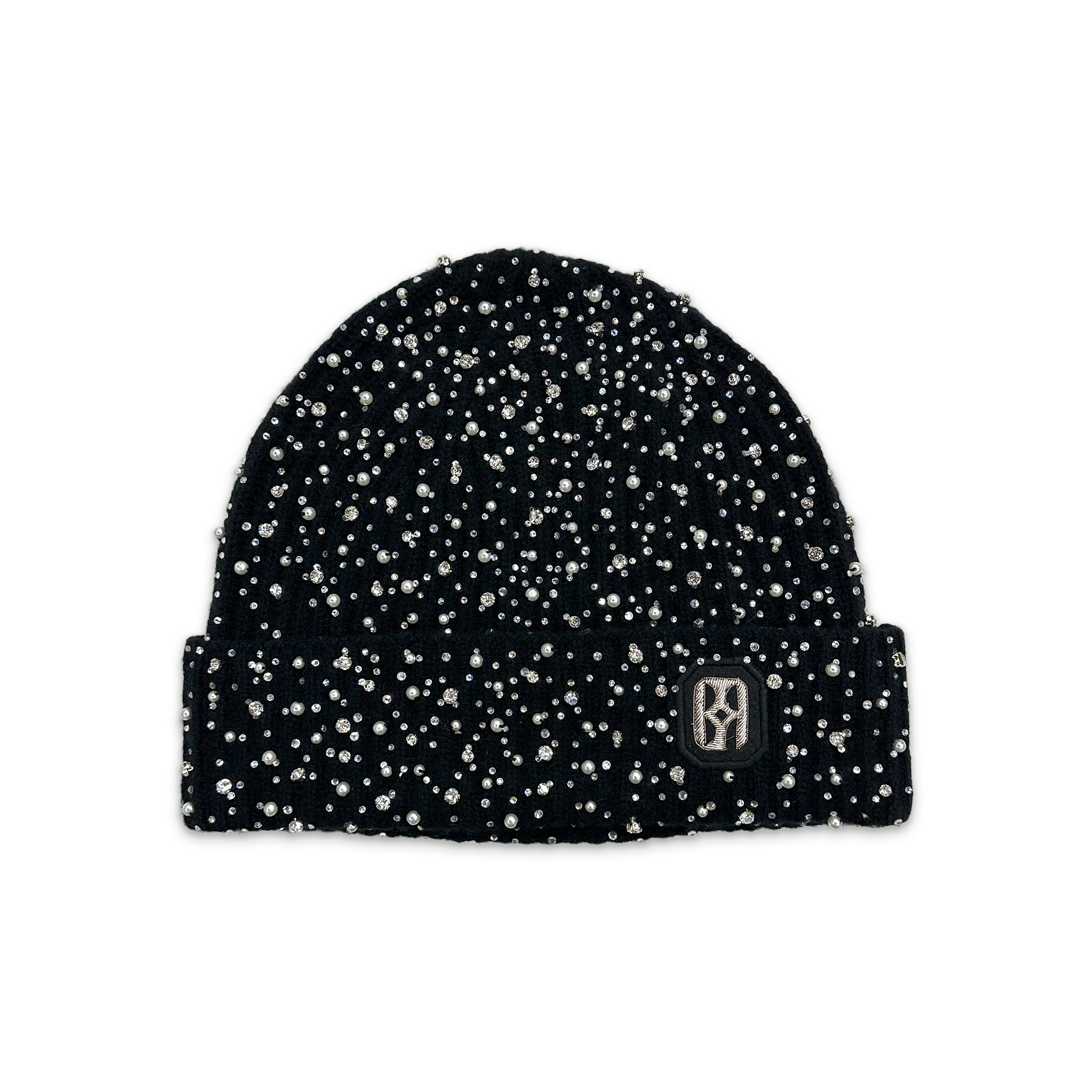 Birth of Royal Child, Pearl & Rhinestone Beanie “Black”