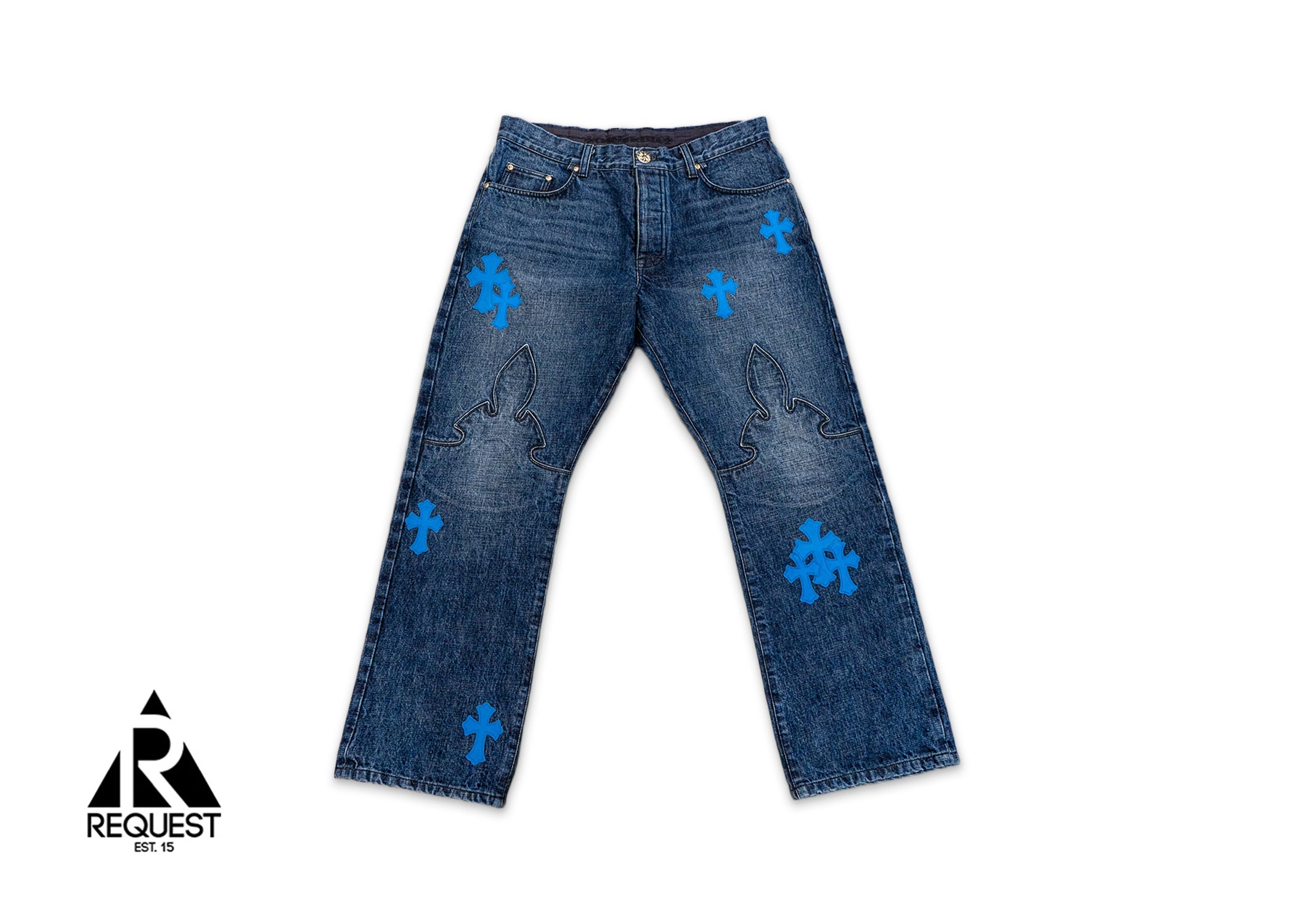 Chrome Hearts Indigo Fleur Denim "Baby Blue Crosses"