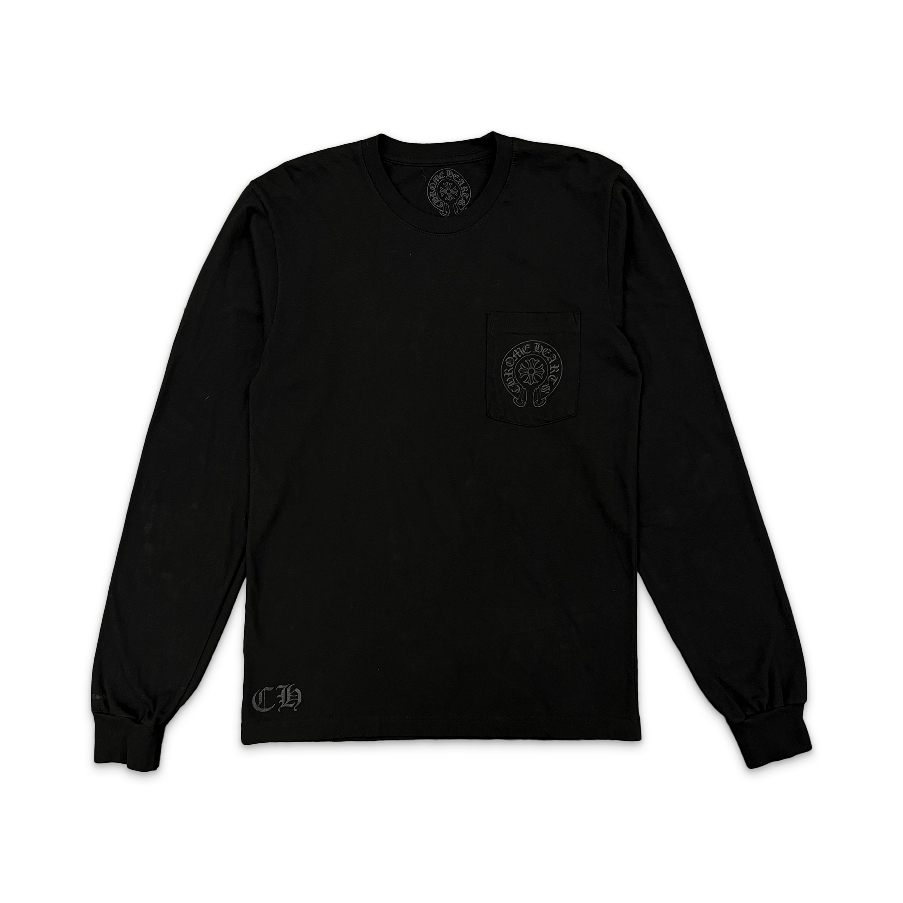 Chrome Hearts, Staff Horseshoe Pocket L/S Tee "Black/Black"