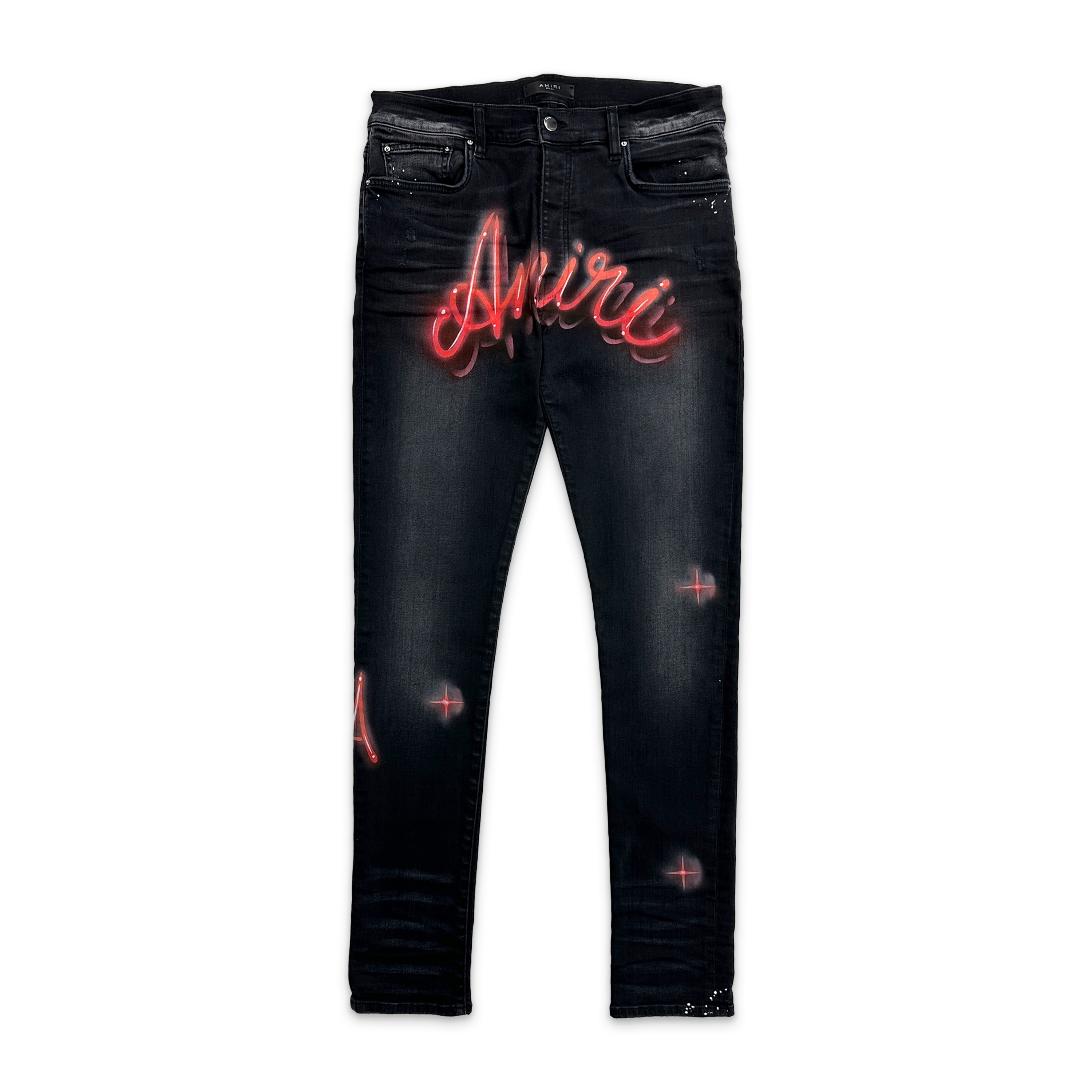 Amiri, Airbrushed Logo Jeans "Black"
