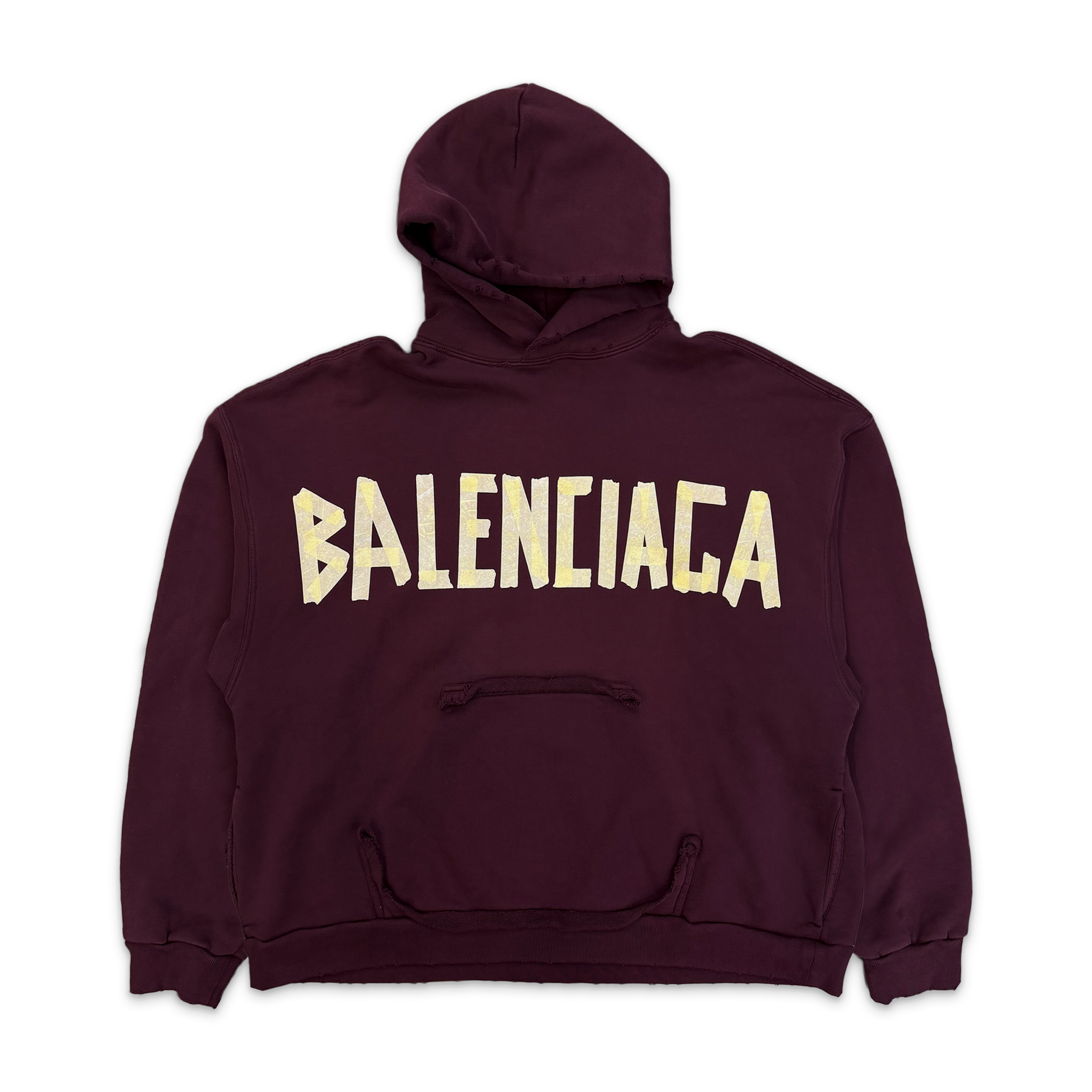 Tape Type Cotton Hoodie "Burgundy"