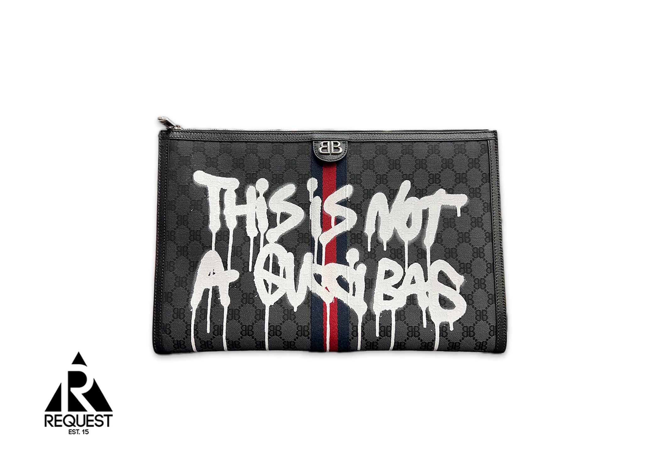 Balenciaga, x Gucci The Hacker Project BB Graffiti Laptop Pouch "Black"