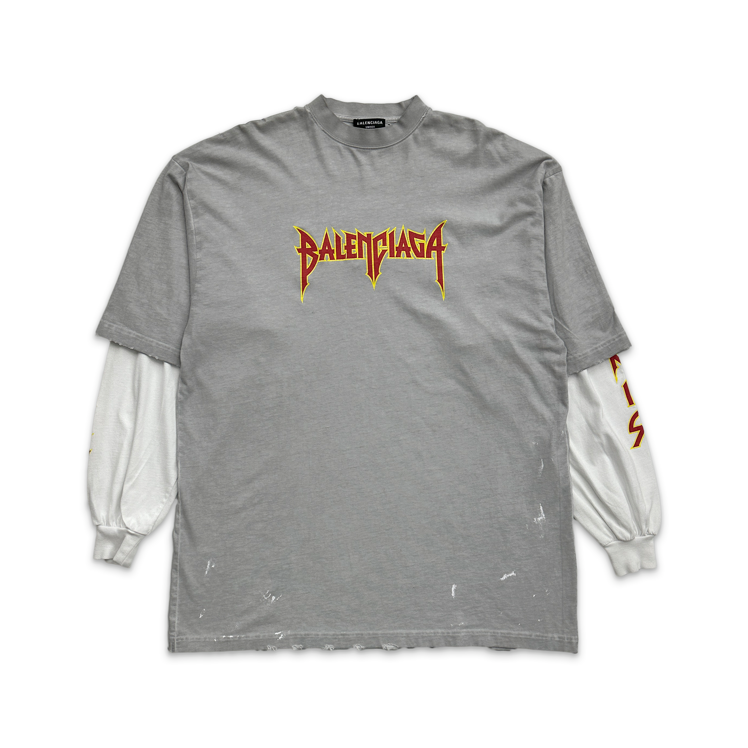 Balenciaga, Metal Print Double Tee "White"