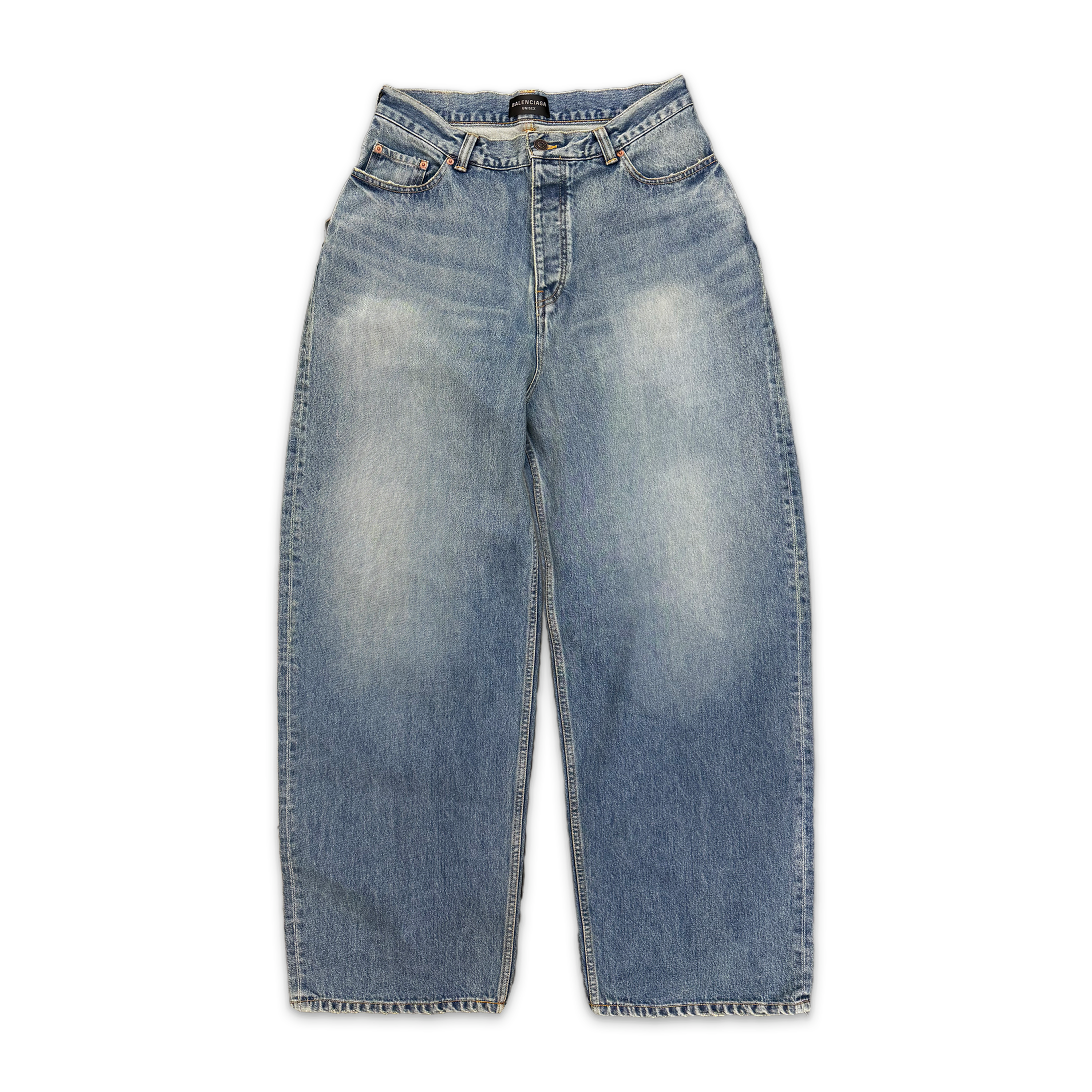 Organic Japanese Wide Leg Denim Pants "True Blue"