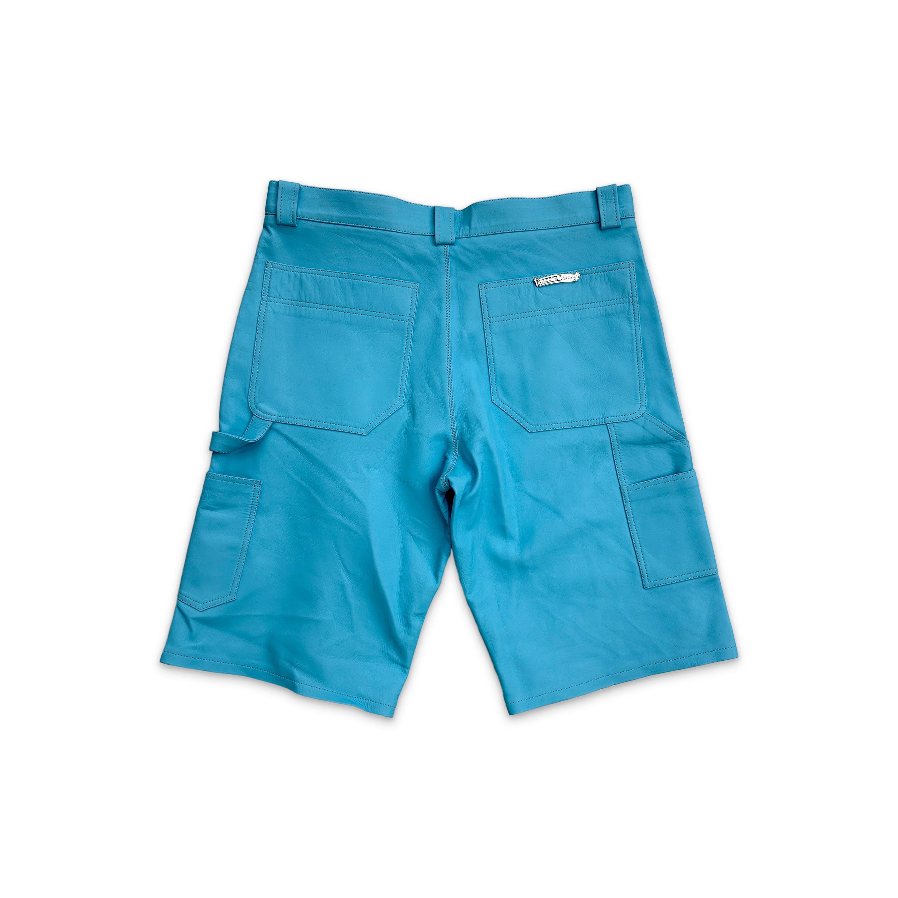 Chrome Hearts, St. Barths Leather Carpenter Shorts "Blue"