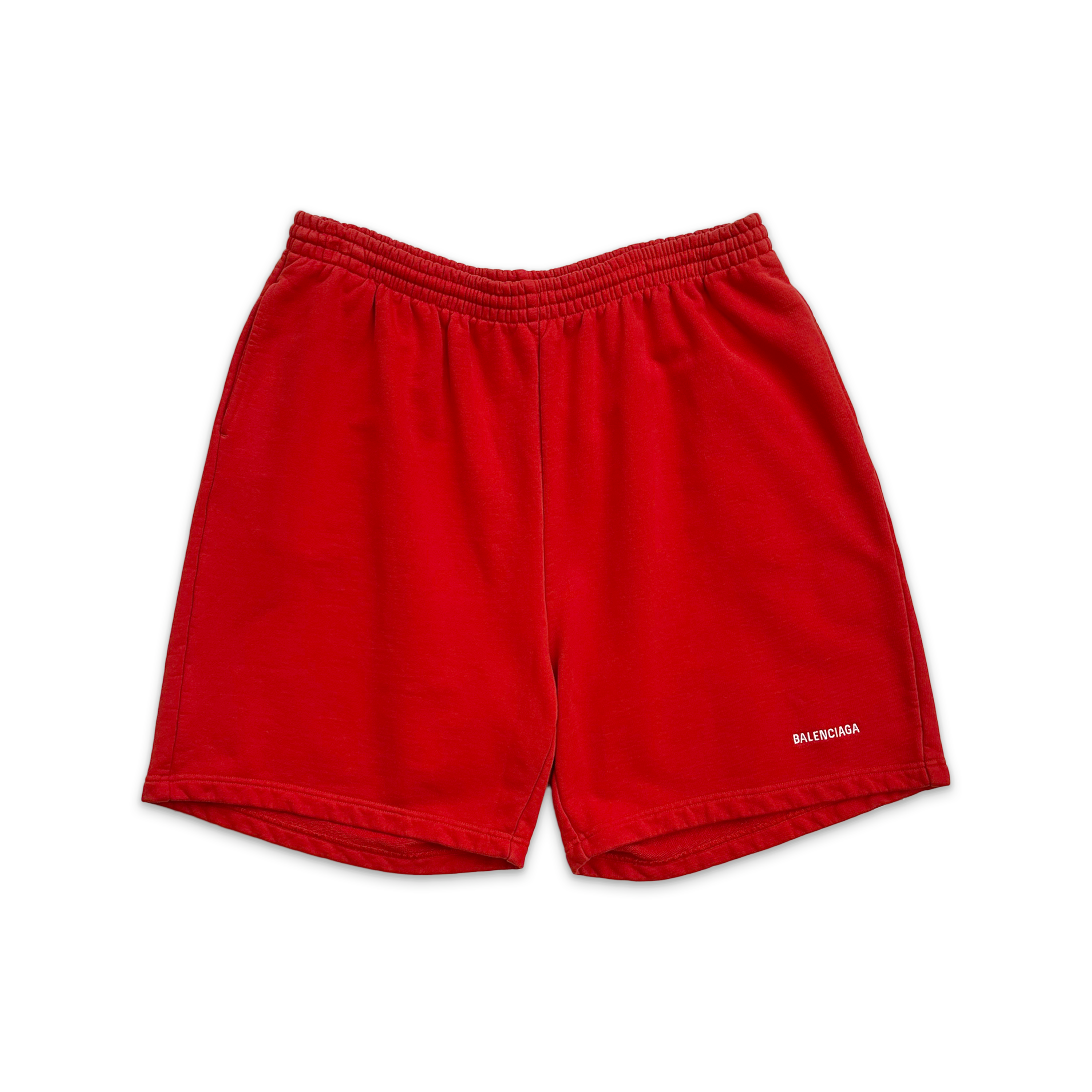 Balenciaga, Wide-Leg Logo-Embroidered Cotton Shorts "Red/White"