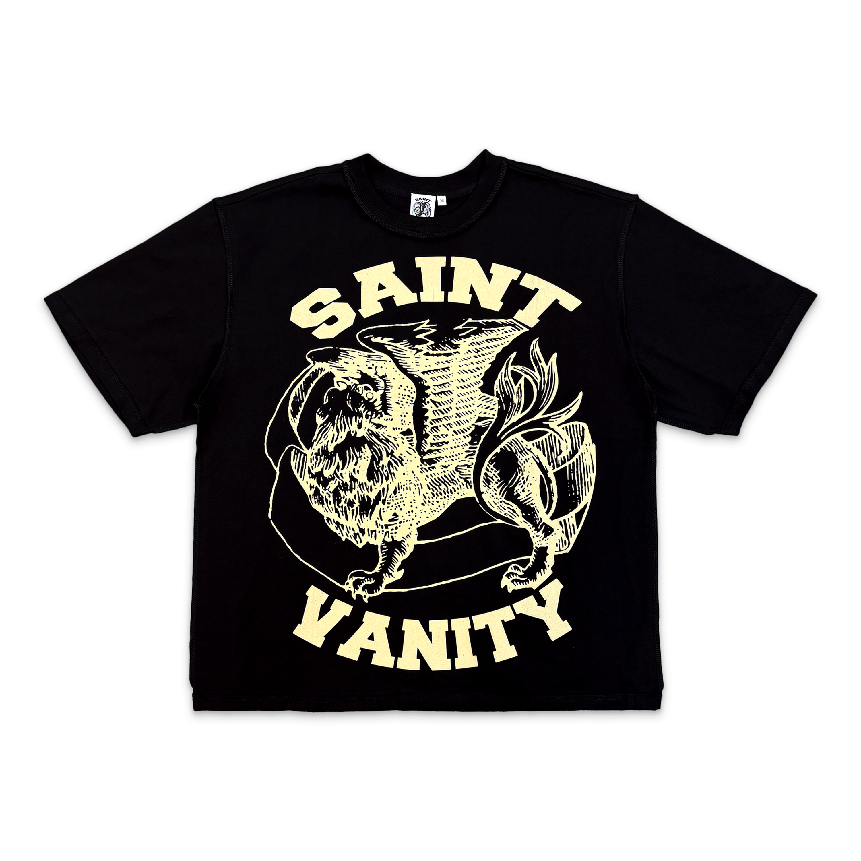 Saint Vanity, Griffin Logo Tee "Black/Cream"