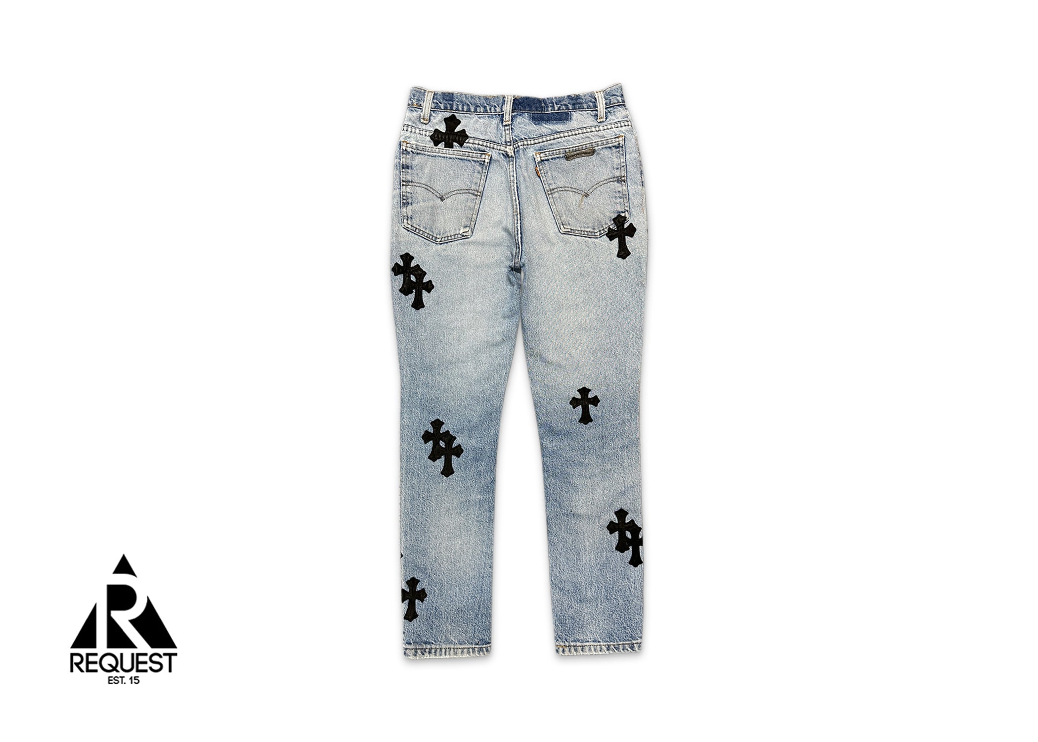 Chrome Hearts, Levi's Light Wash Denim "Black Crosses"