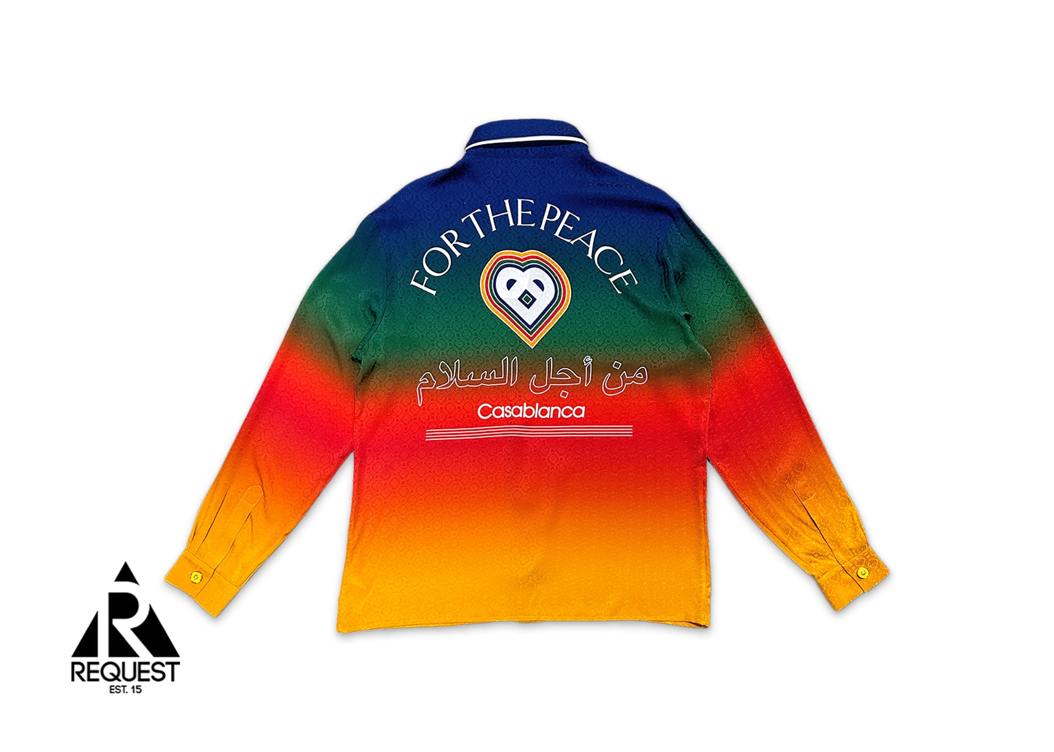 Casablanca, Silk Monogram Collar L/S "Peace Gradient"