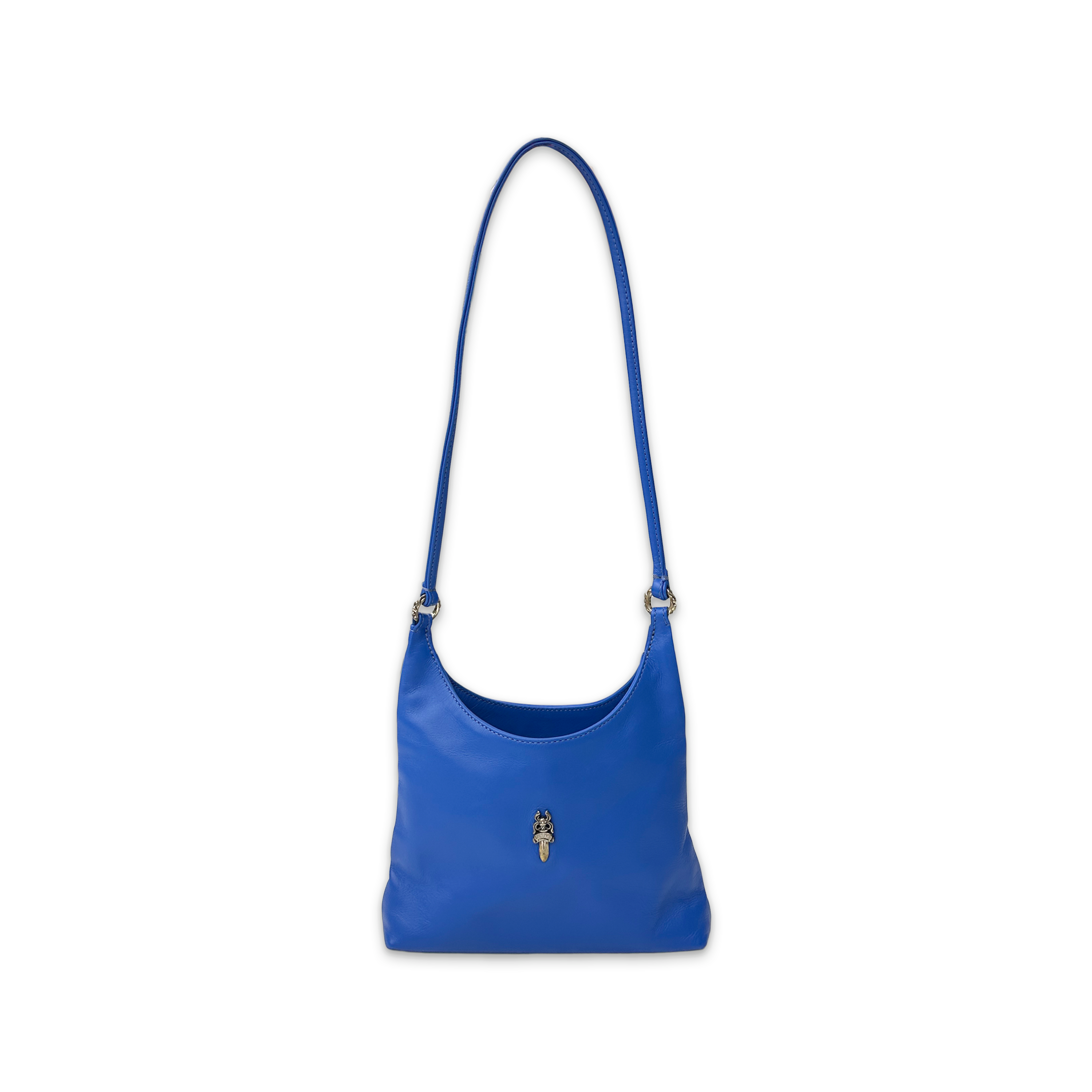 Chrome Hearts, Dagger Mini Leather Shoulder Bag "Blue"