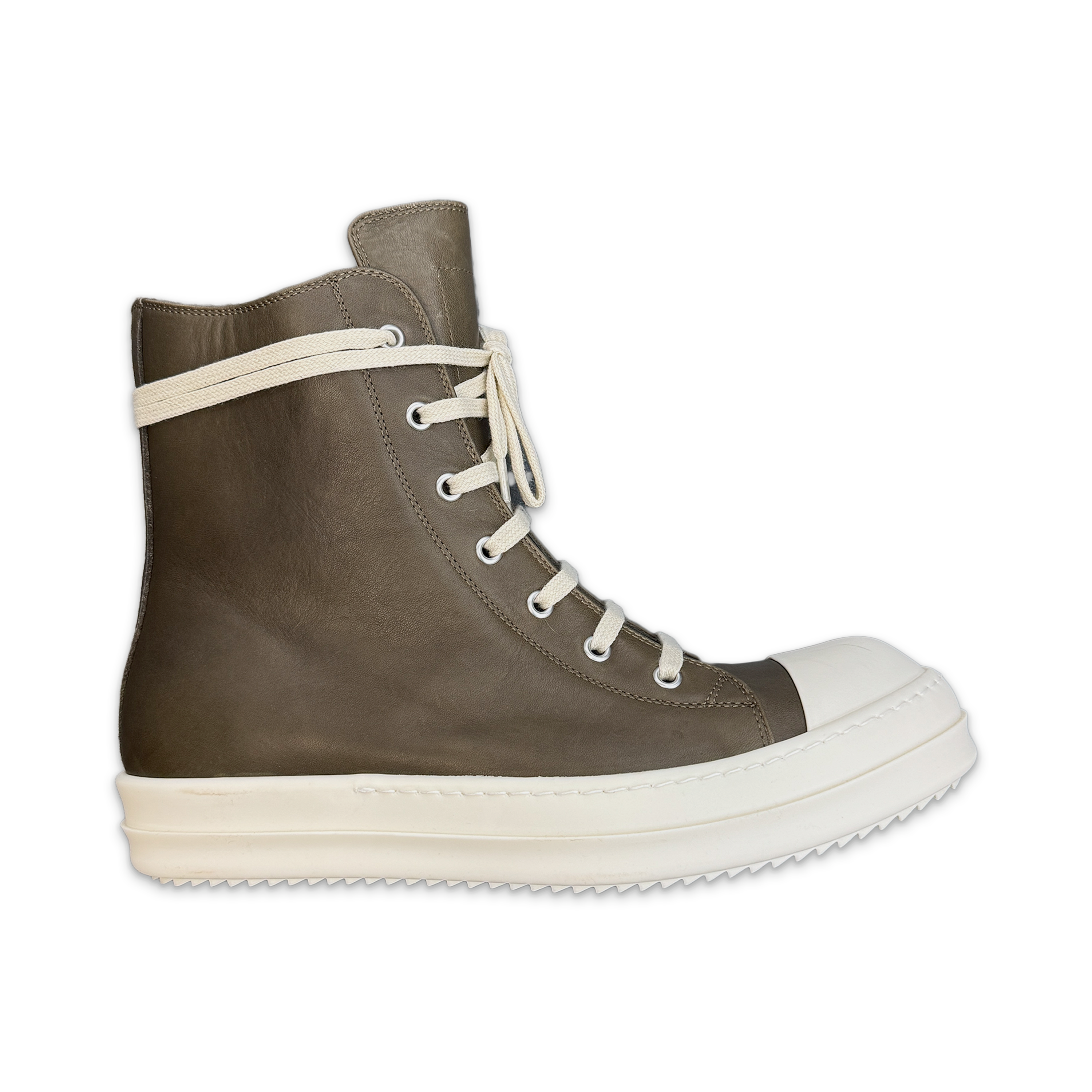 Rick Owens, Porterville Ramones Leather Lace High "Bean Milk"