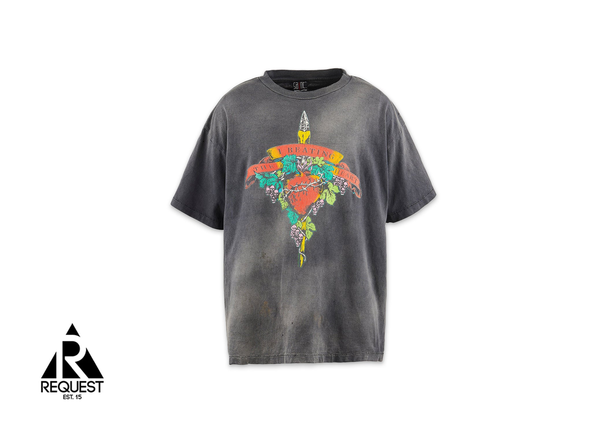 Saint Michael x LASTMAN Beating Heart Tee "Vintage Black"