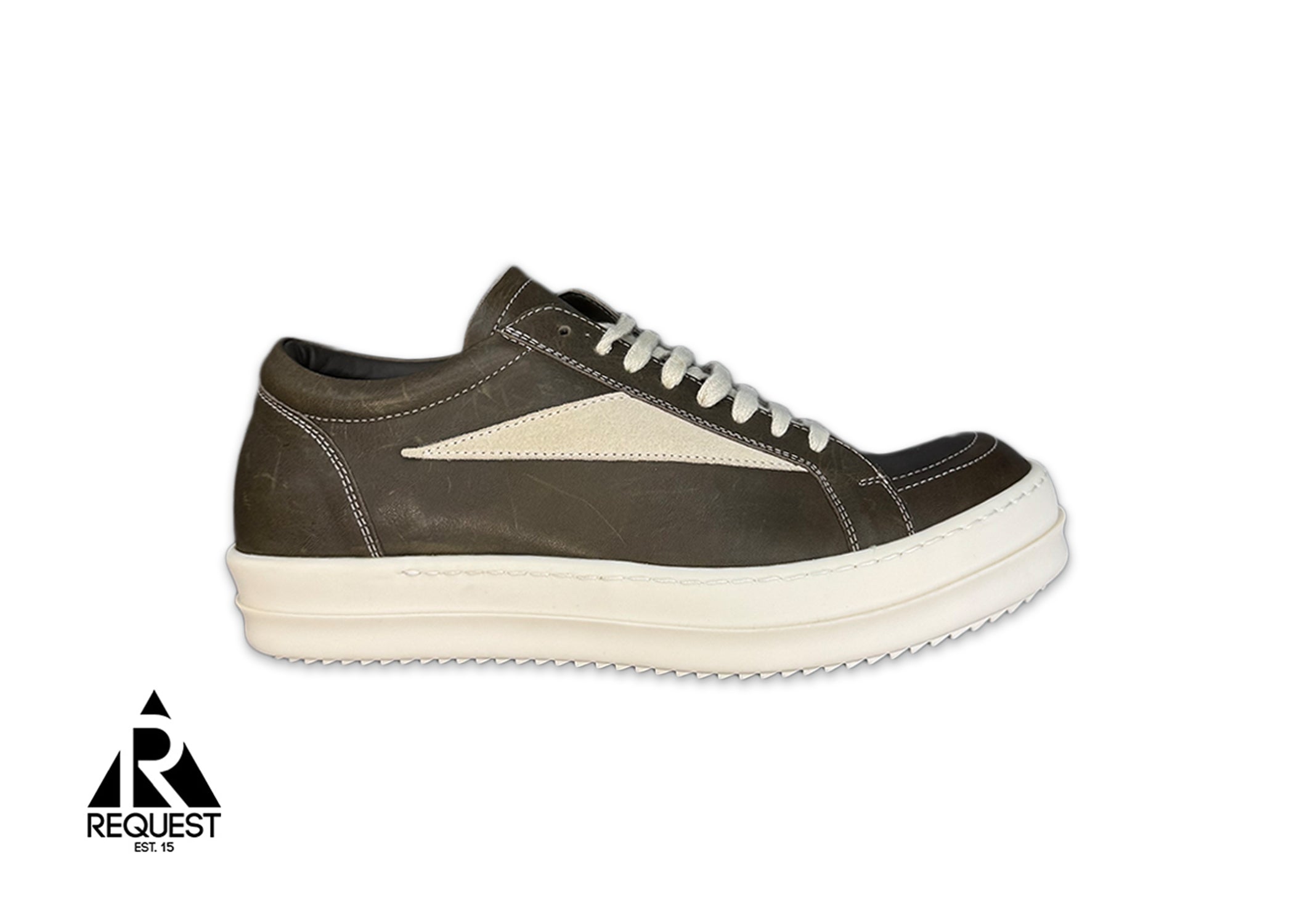 Rick Owens, Leather Vintage Sneaks "Bean Milk"