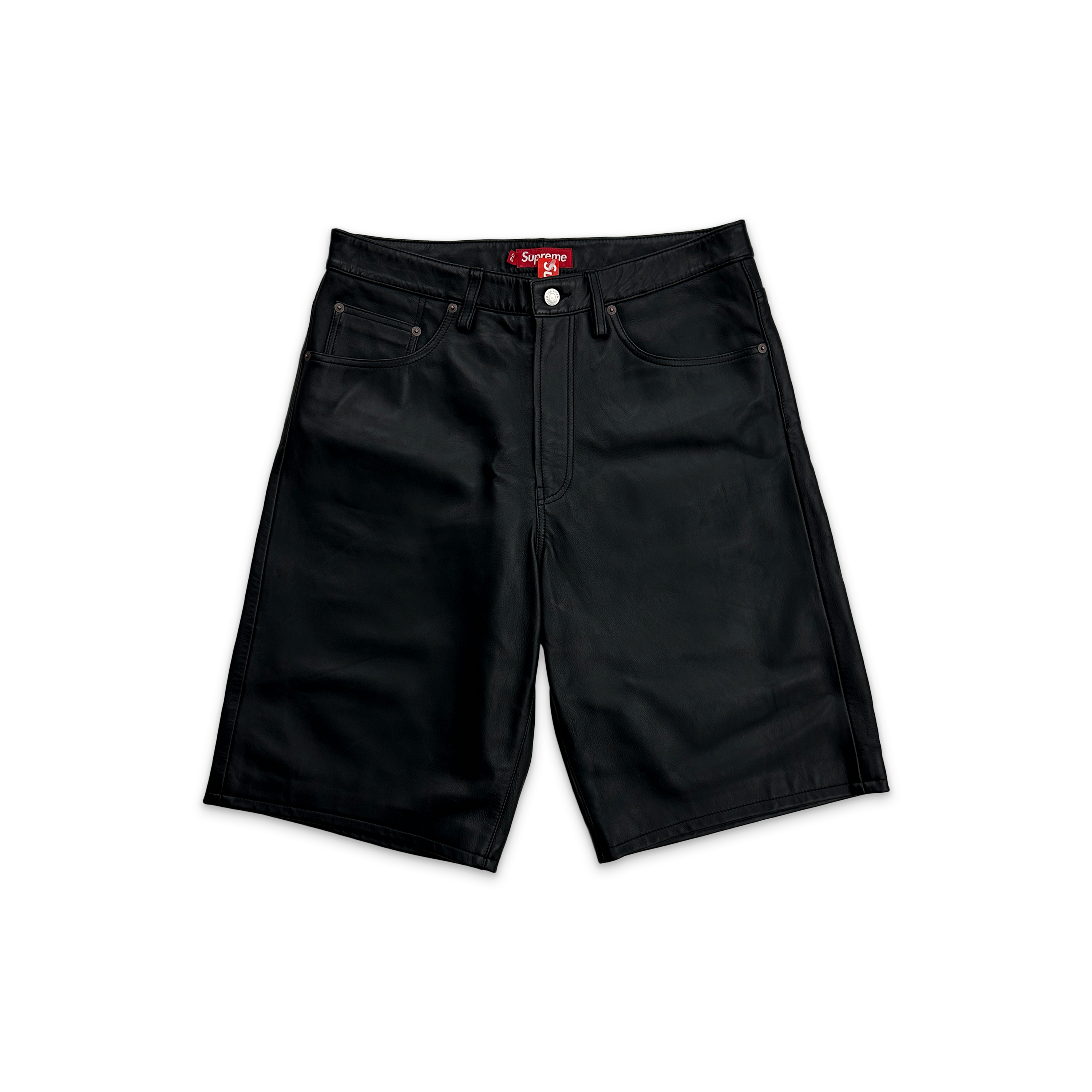Supreme, Baggy Leather Short SS25 "Black"