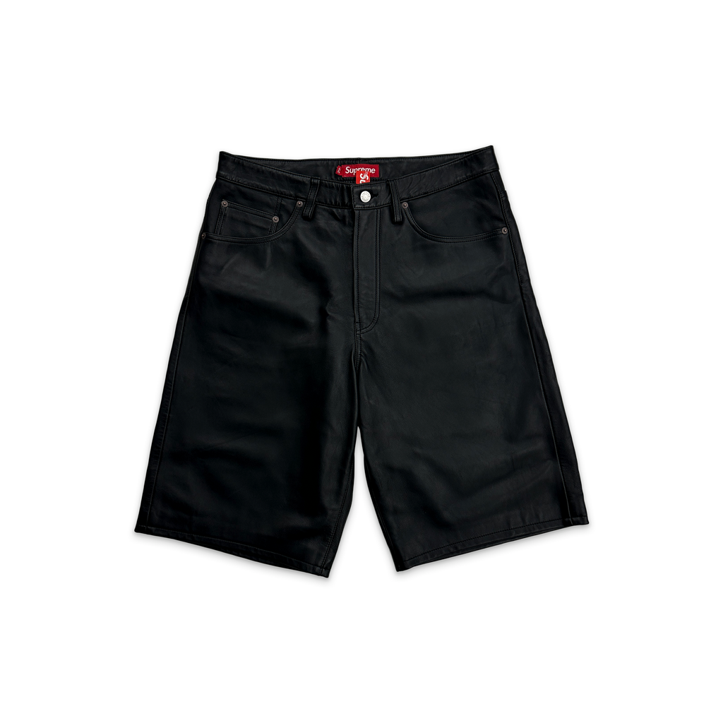 【25】Supreme Baggy Leather Short Black 32 Supreme Baggy Leather Short Black | eBay