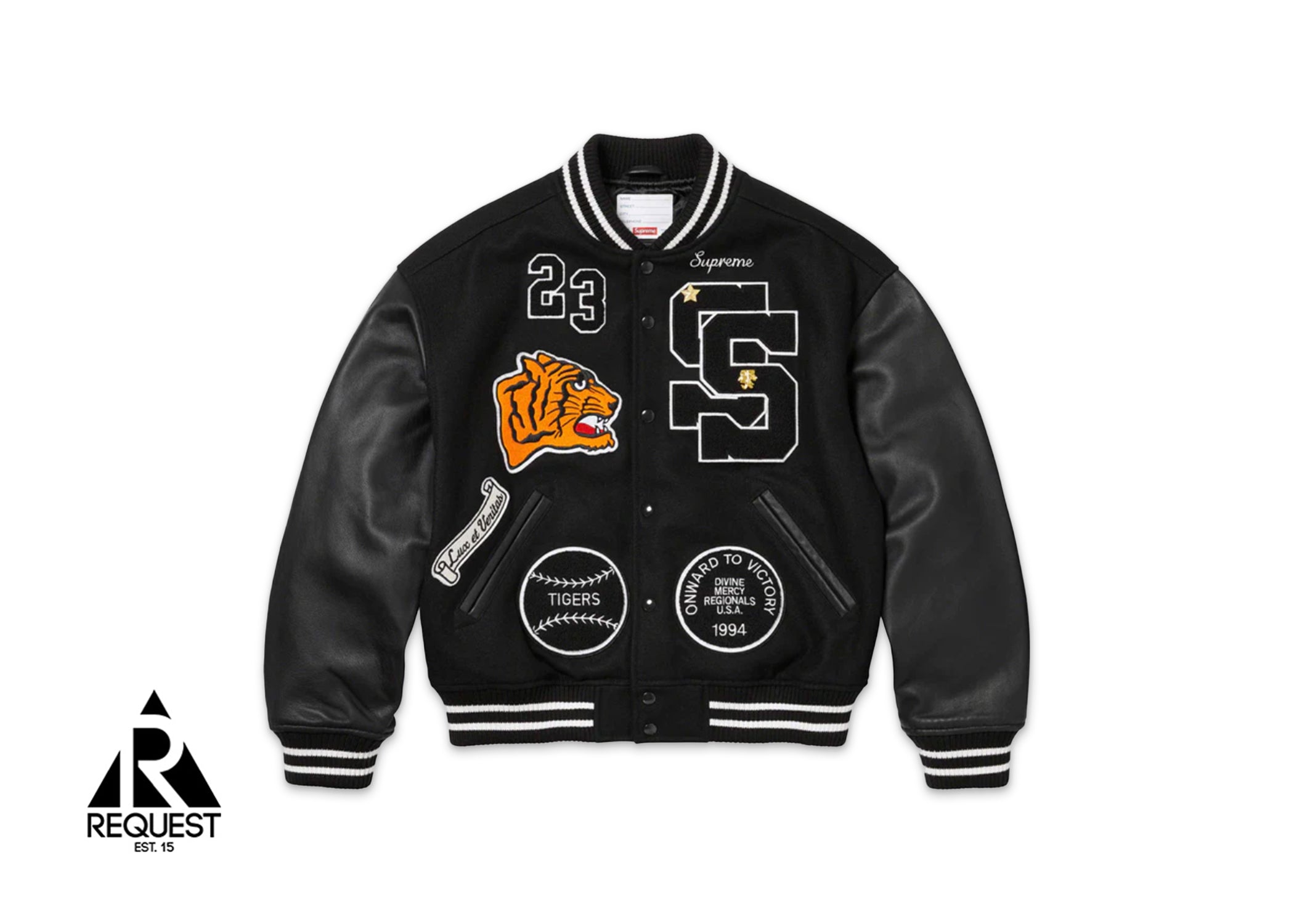 Supreme Tiger Varsity Jacket Black