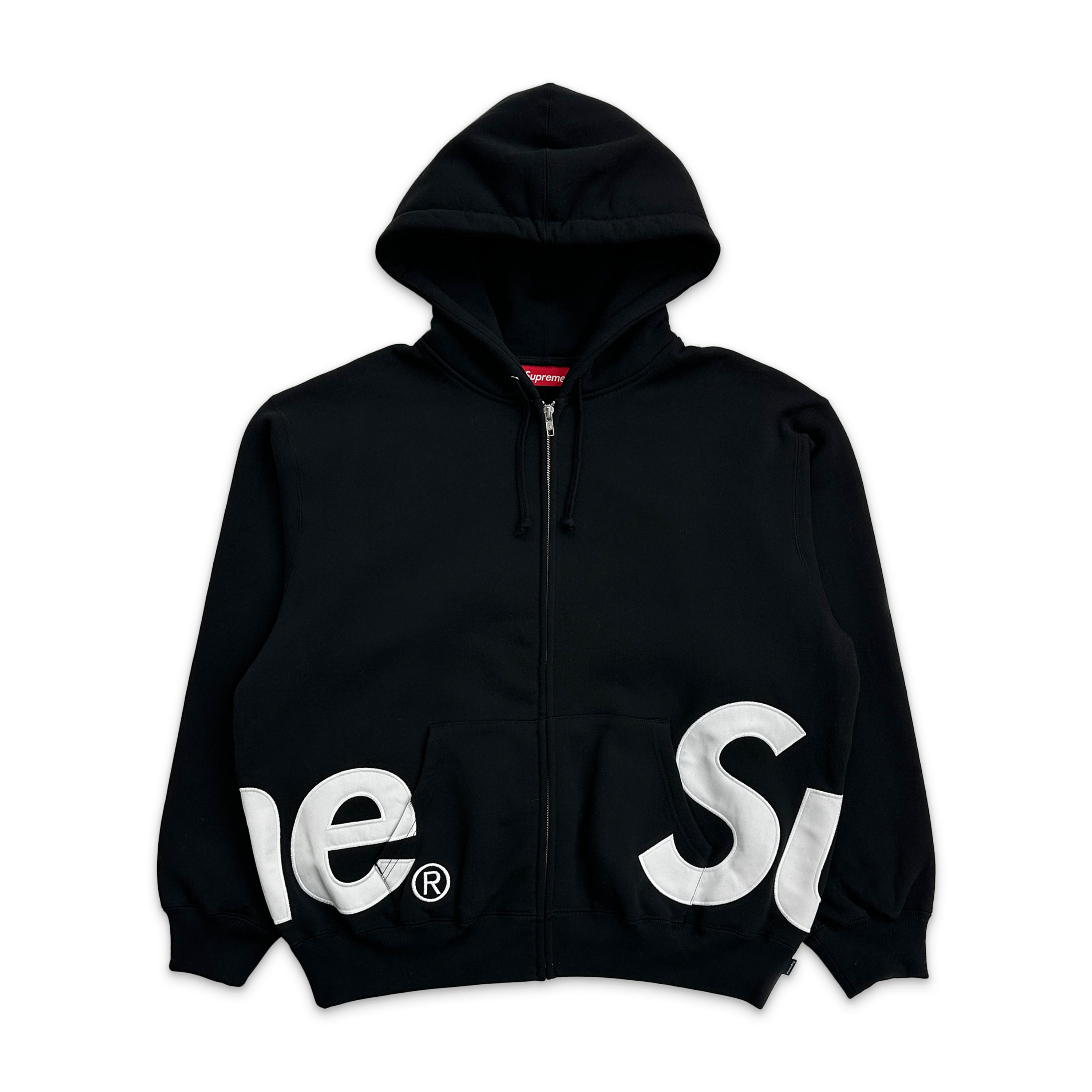 Supreme, Big Logo Zip Up Hooded Sweatshirt "Black"