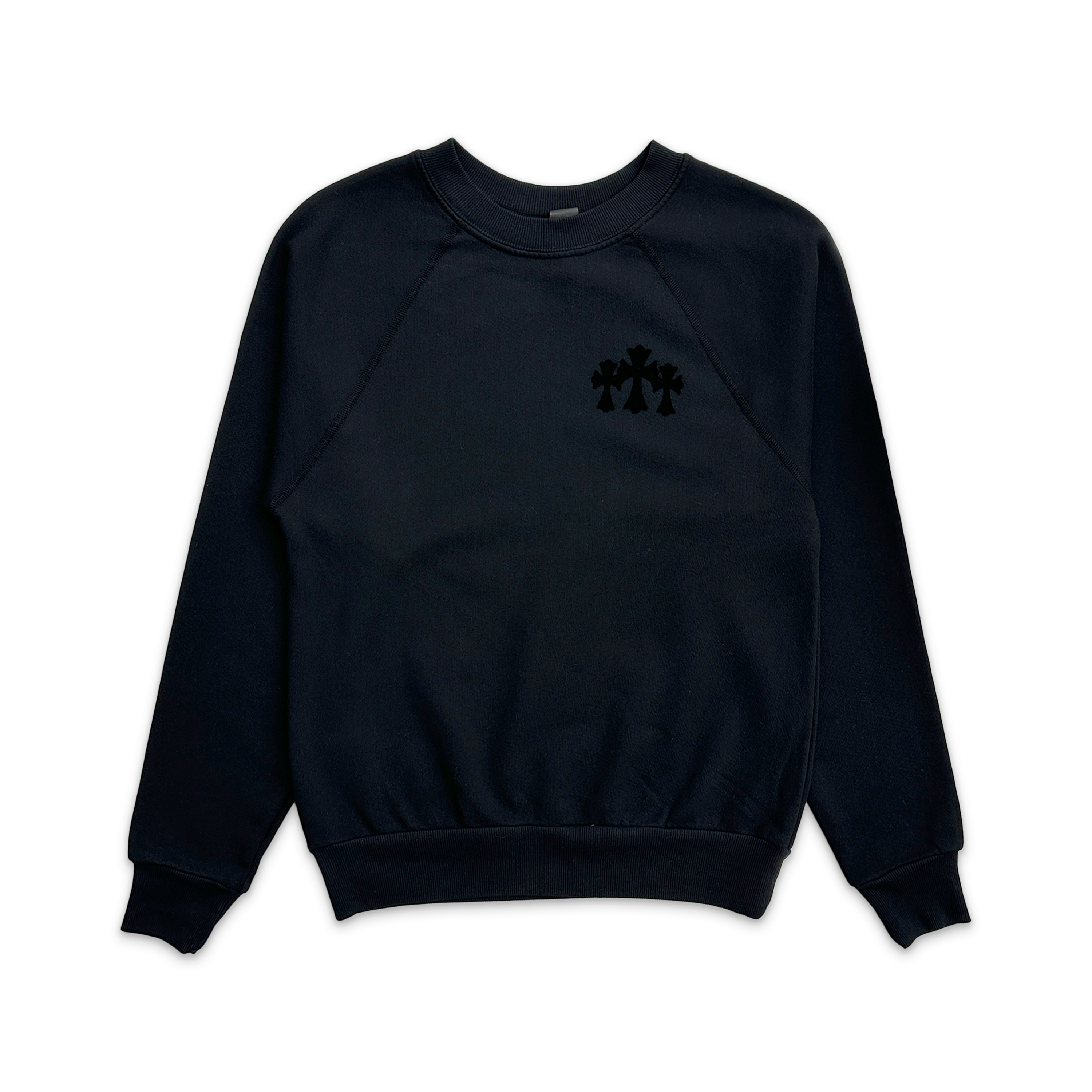 Chrome Hearts, Triple Cross Velvet Sweatshirt "Black" (W)