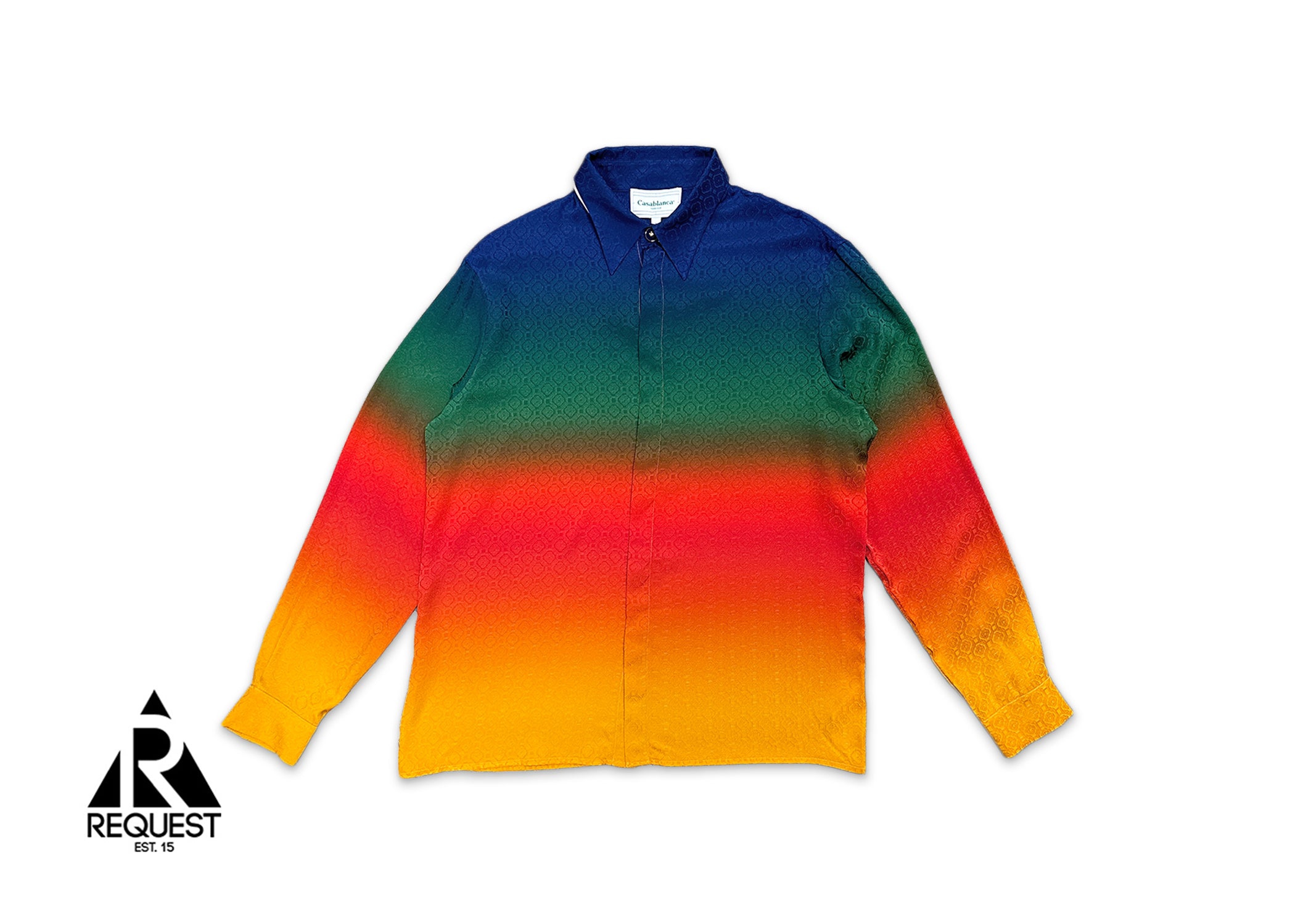 Casablanca, Silk Monogram Collar L/S "Peace Gradient"