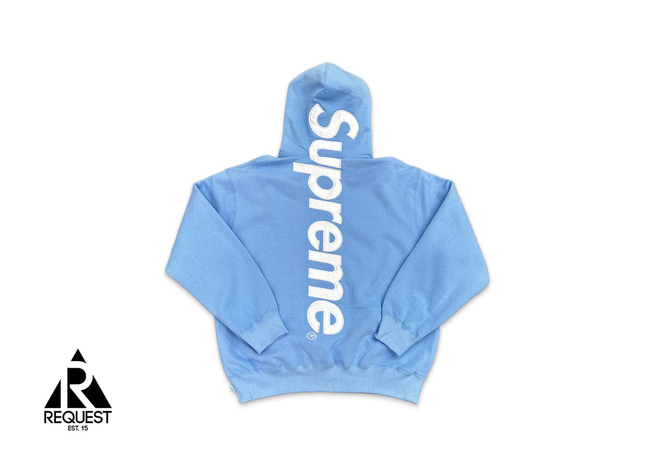 Supreme, Satin Logo Hooded Sweatshirt FW24 "Sky Blue"