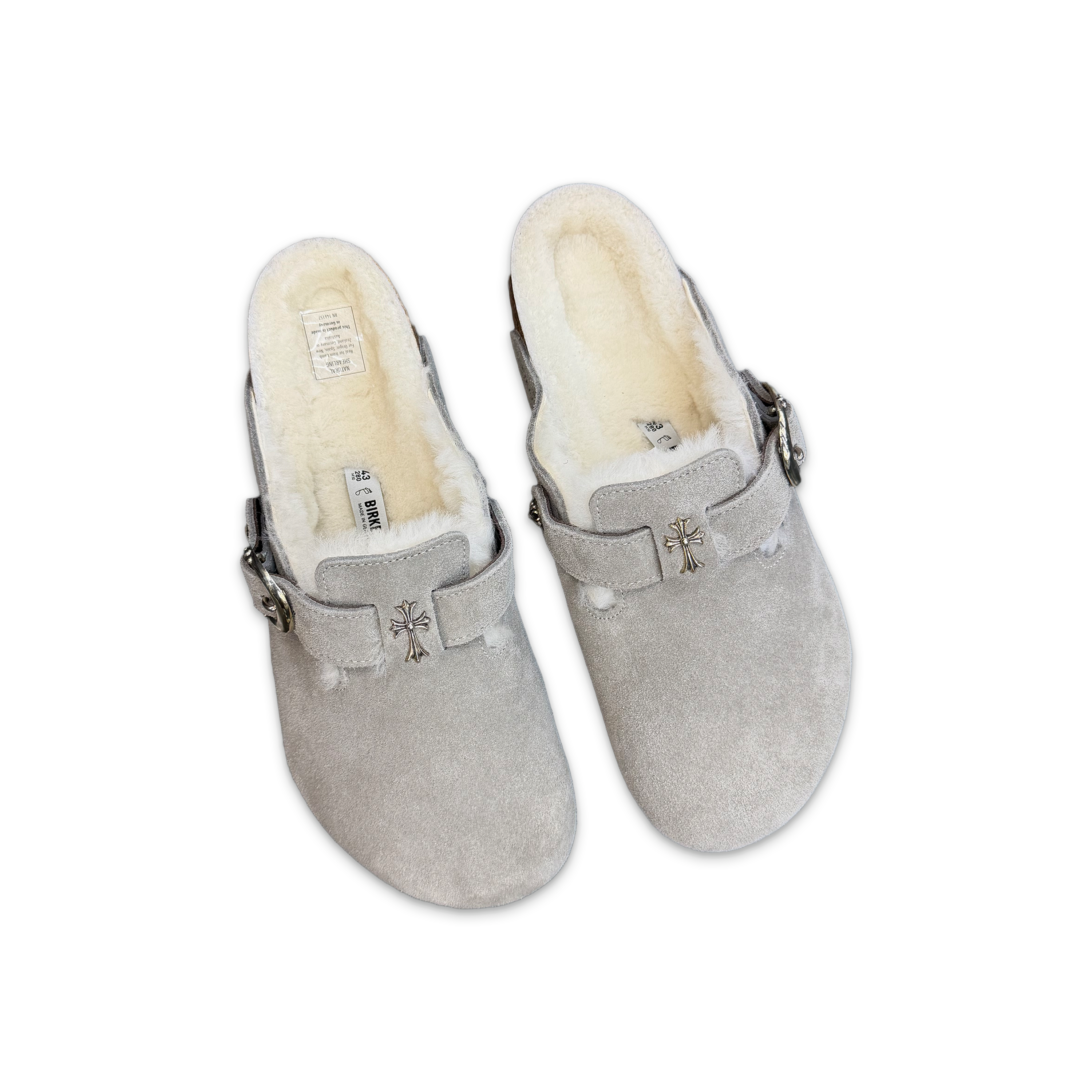 Birkenstock Sherling Boston w Cross "Stone Coin"