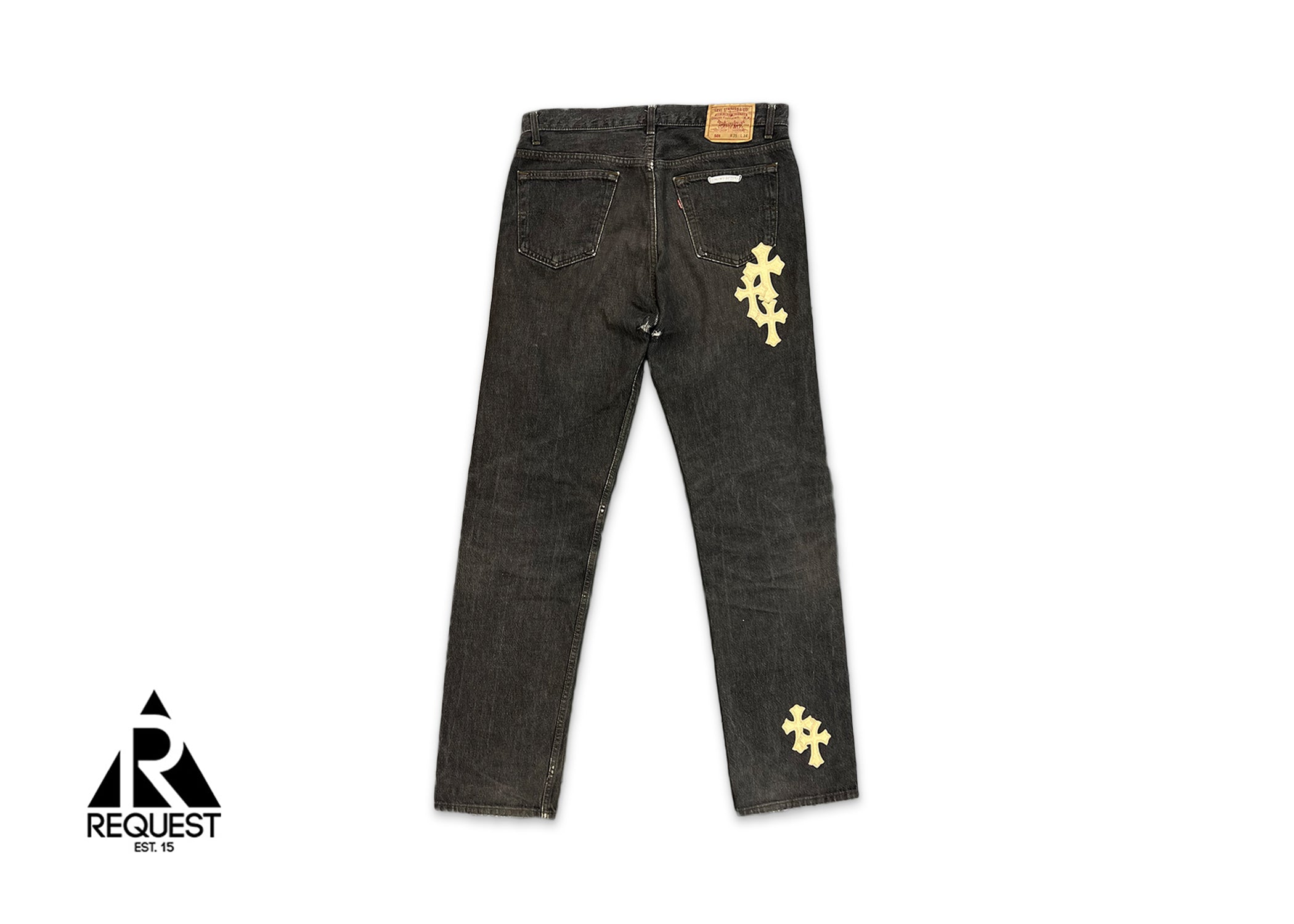 Chrome Hearts Levi's Black Denim "Gold Crosses"