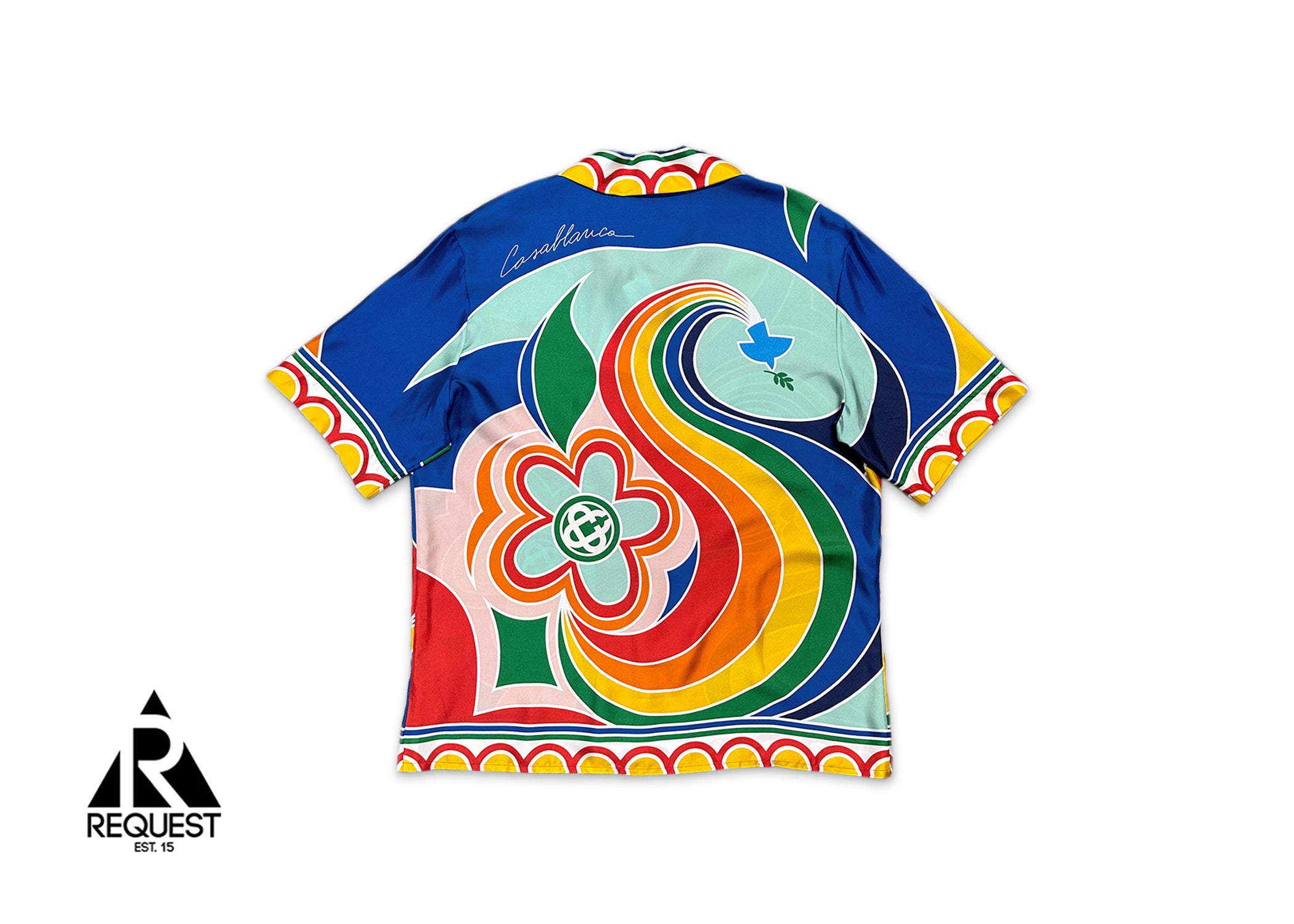 Casablanca, Silk Twill Cuban Collar S/S Button Up "Le Pouvoir Des Fleures"