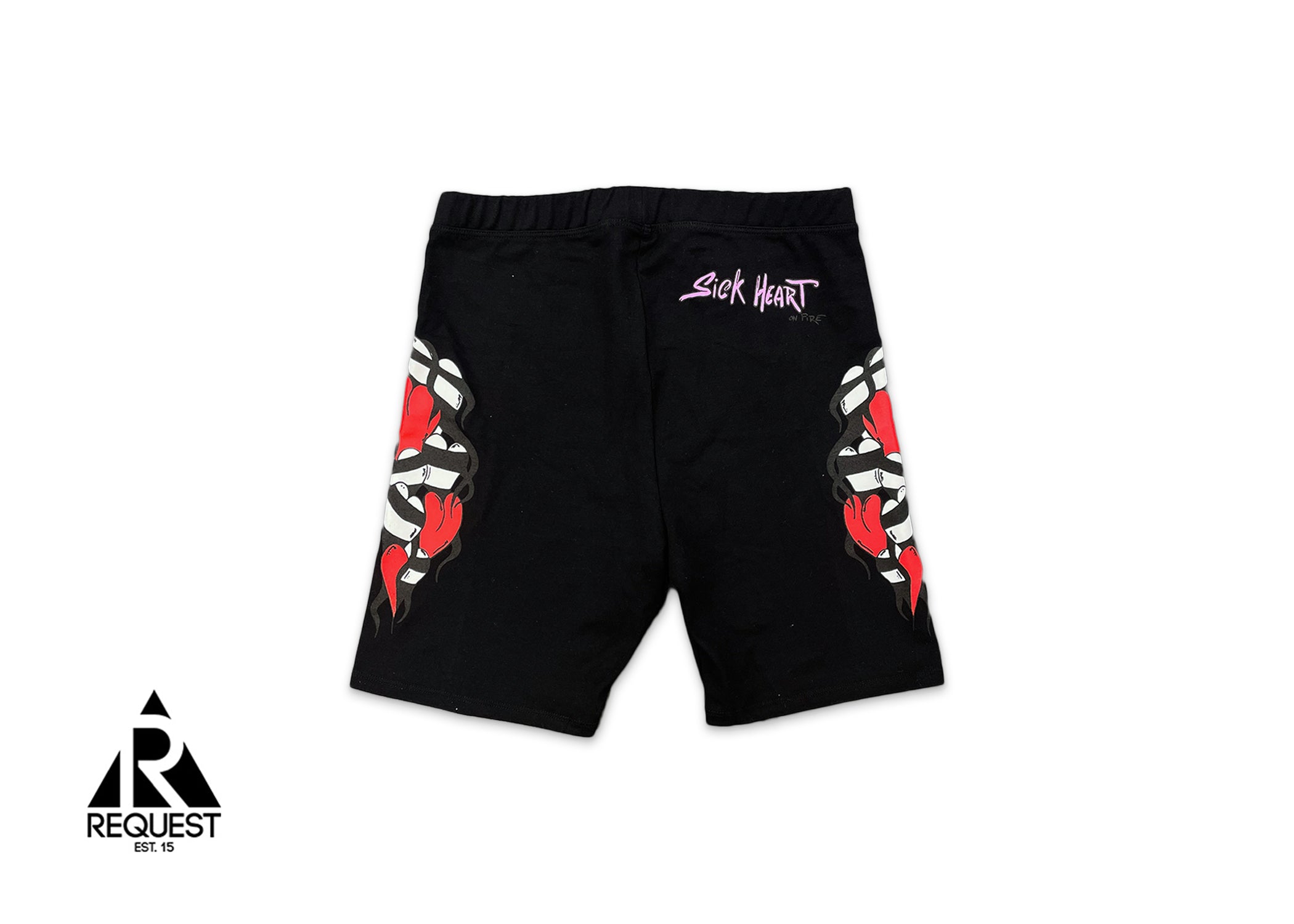 Chrome Hearts Matty Boy Biker Shorts "Sick Heart Of Fire"