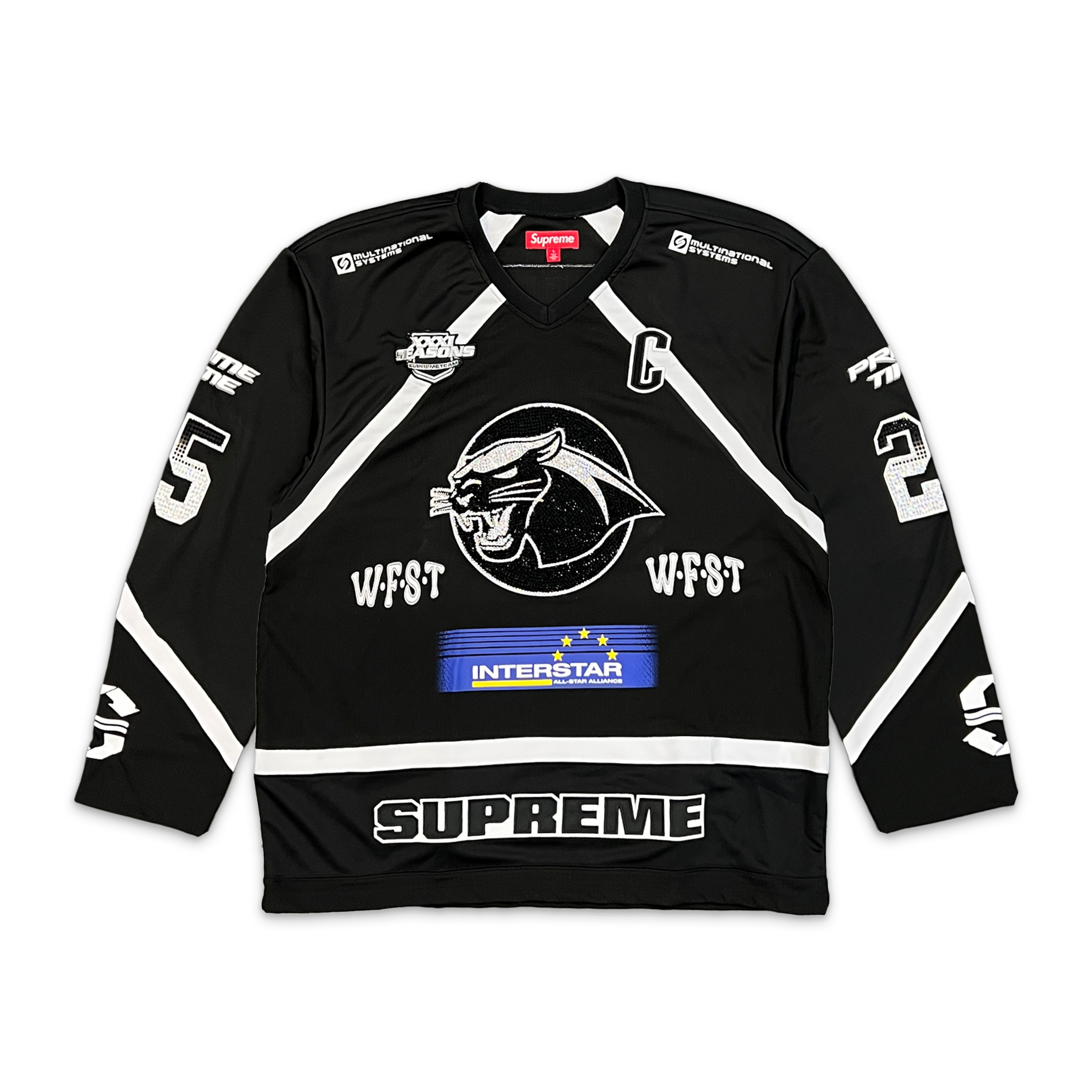 Supreme, Rhinestone Hockey Jersey "Black"