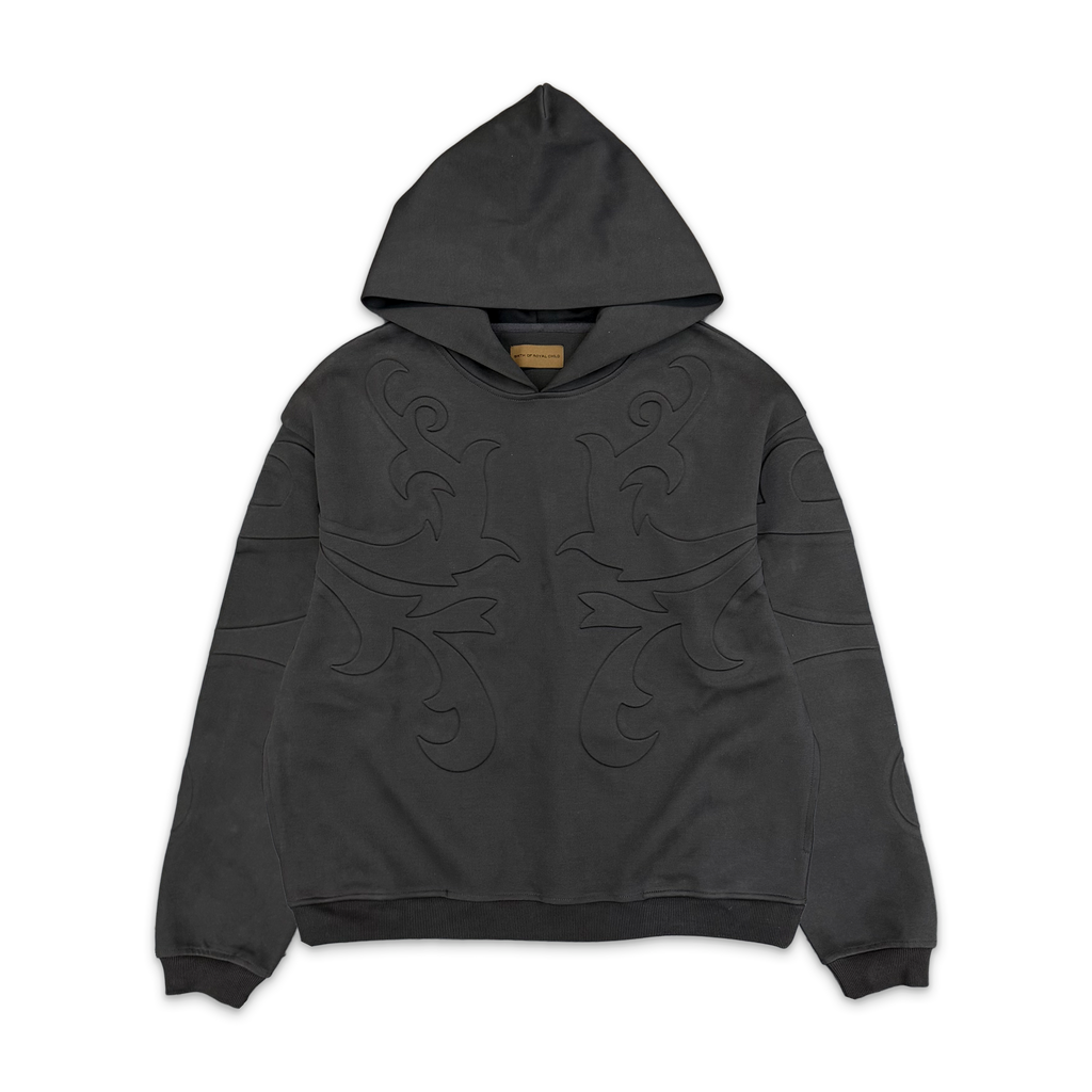ÉPINE PARIS hoodie flower black 3D Flower Relief Hoodie “Black”