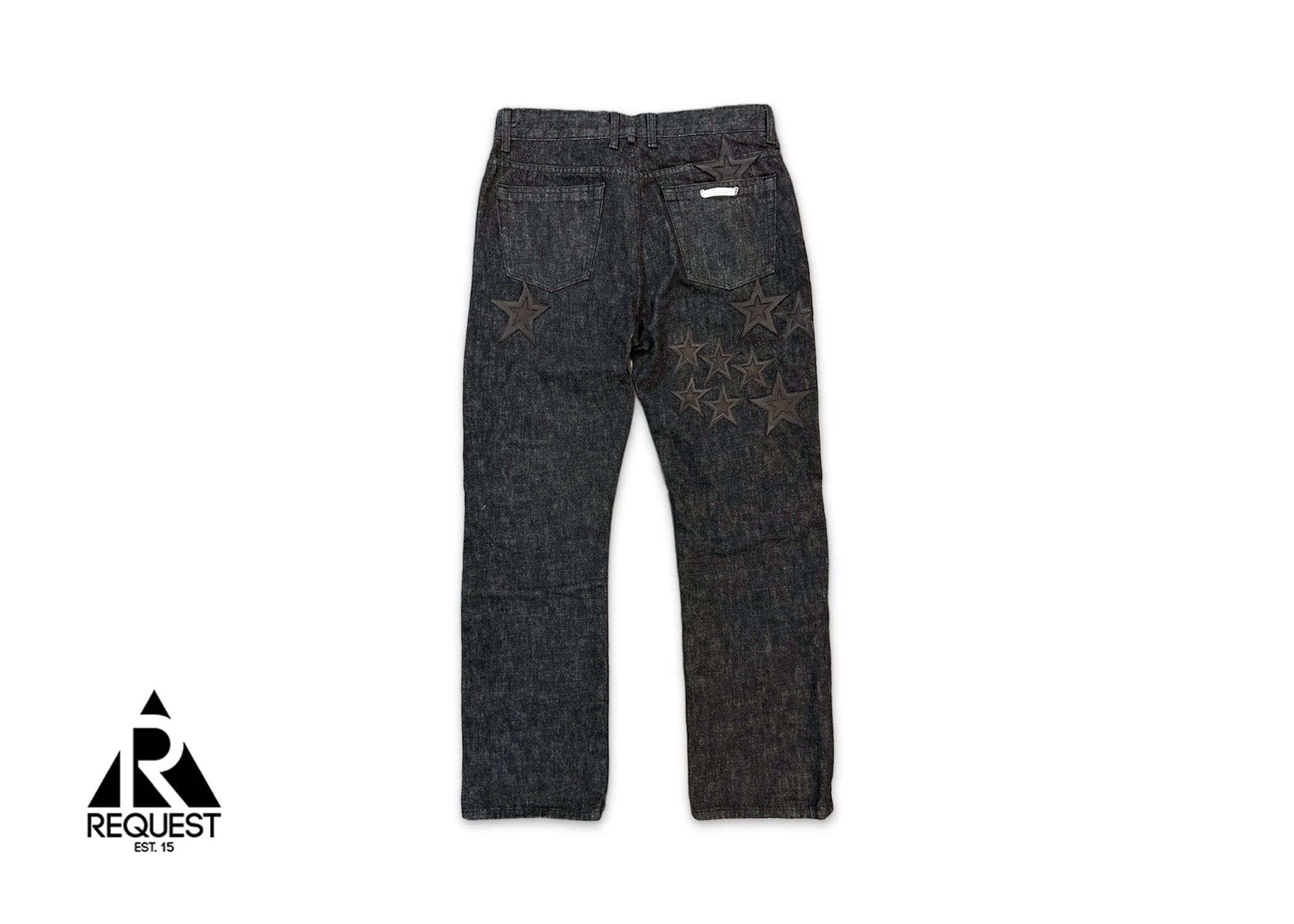 Chrome Hearts, Black Star Leather Patches Fleur Denim Jeans "Black"