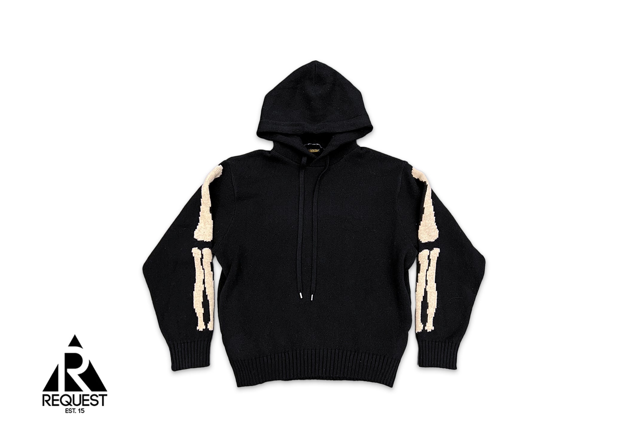 Kapital, 5G Wool Bone Hooded Sweater "Black"