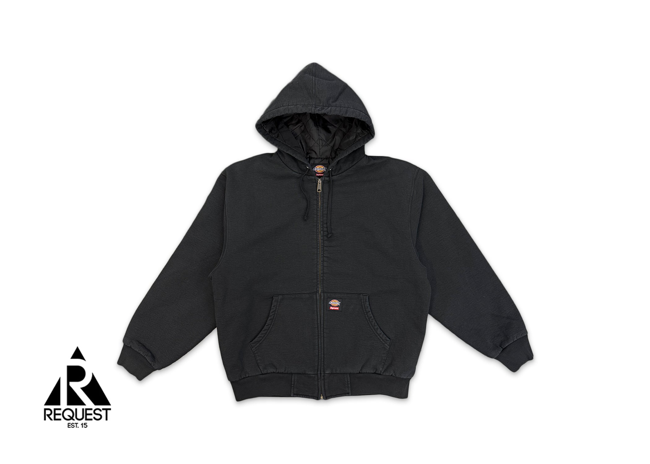 Supreme, x Dickies Quilted Lined Zip Up Hoodie "Black"