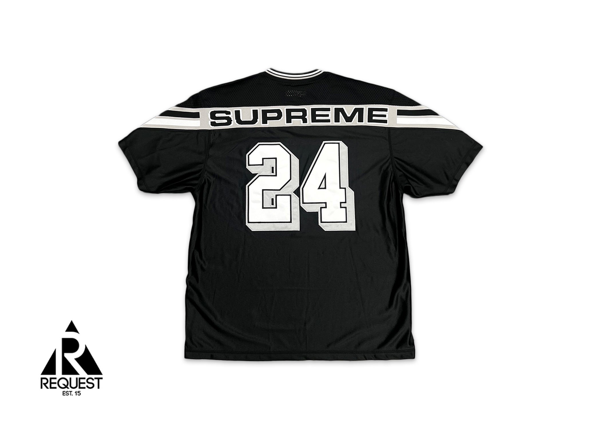 Supreme, Jacquard Rib Logo Football Jersey "Black"