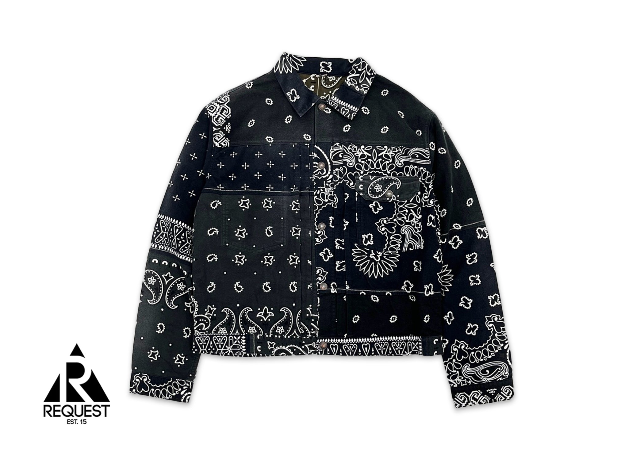 Kapital Bandana Reversible Flannel Jacket "Black/Olive"