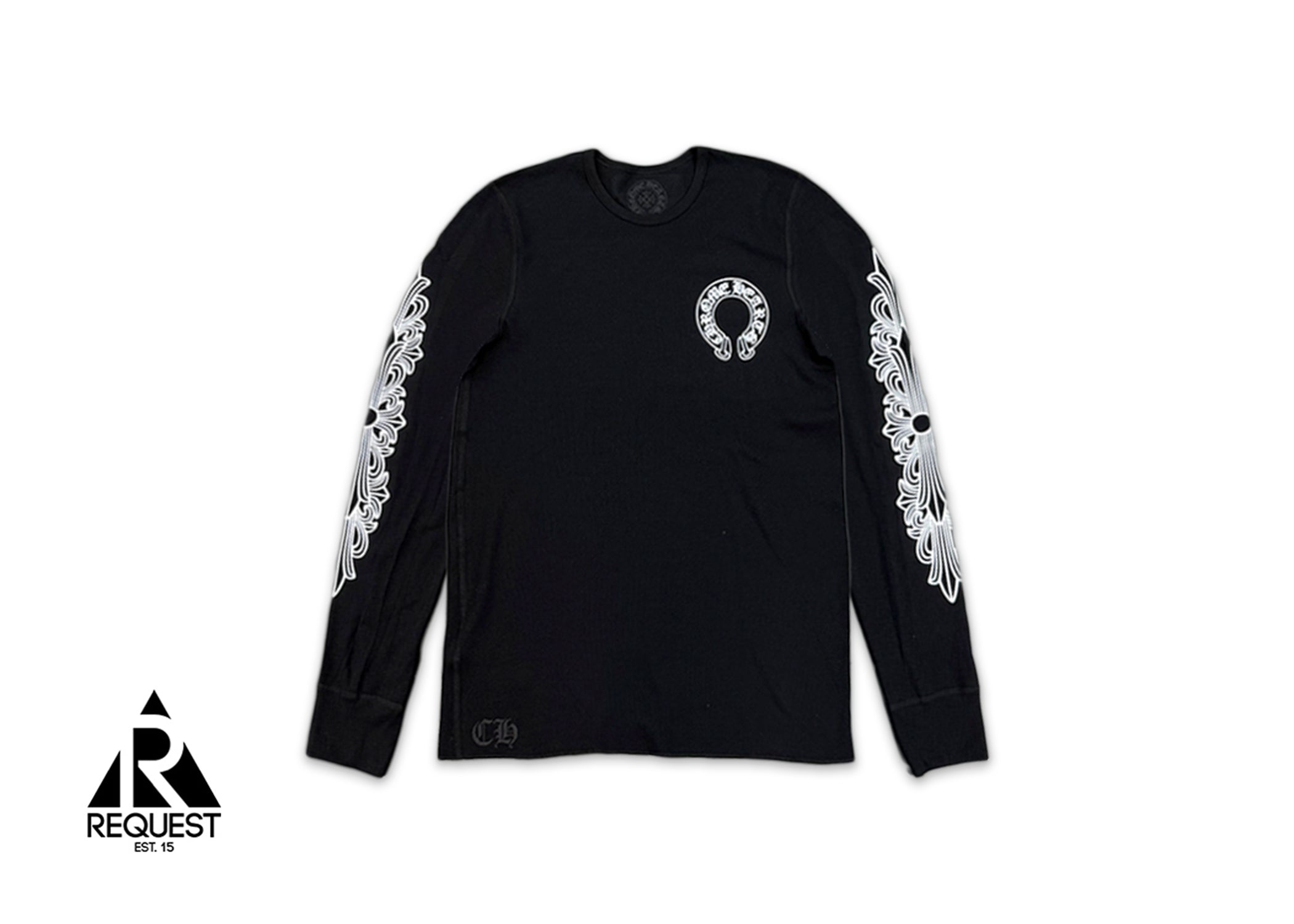 Chrome Hearts, Horseshoe Floral Thermal L/S Tee "Black"