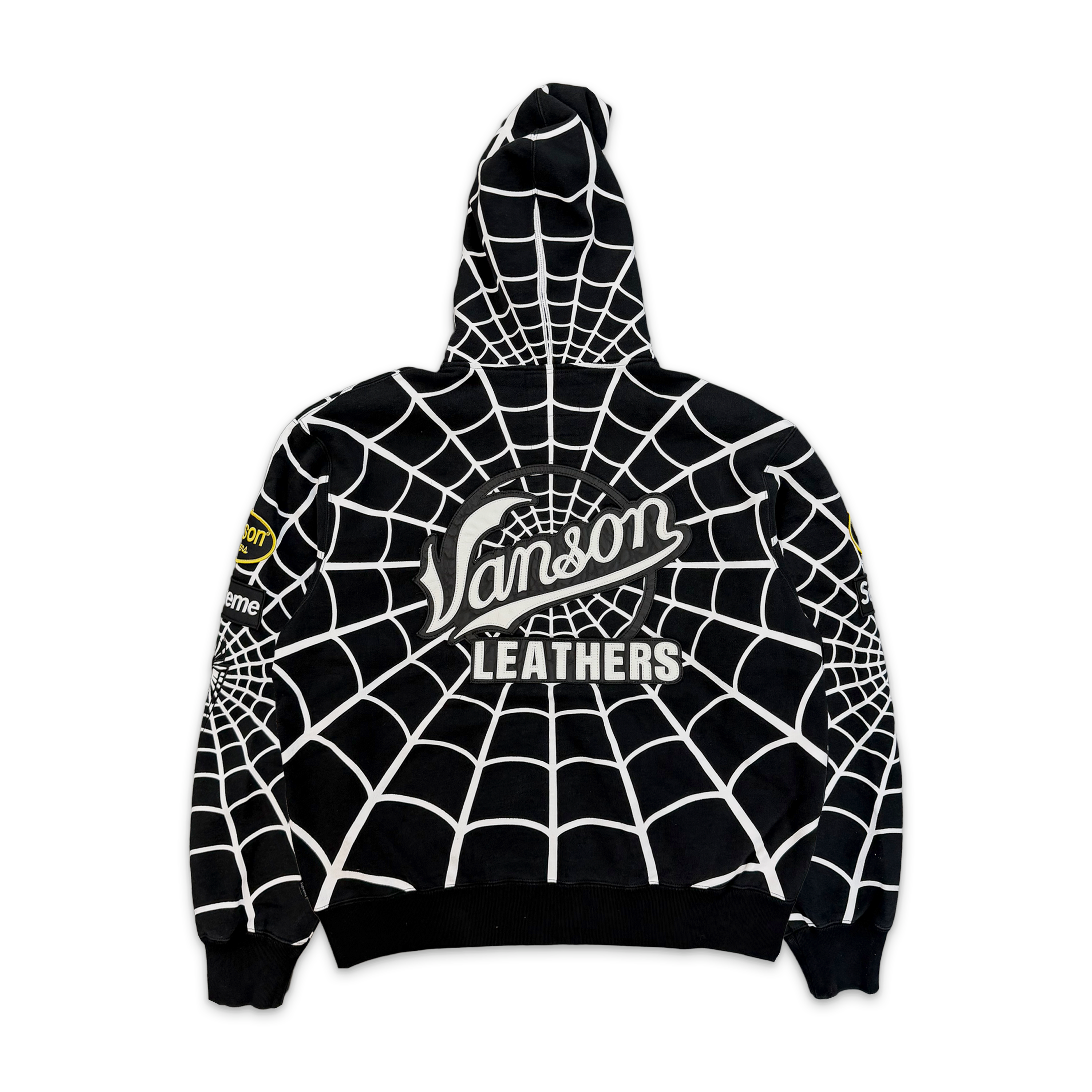 Vanson Leathers Spider-Man Zip Up Hooded Sweatshirt "Black" (SS26)