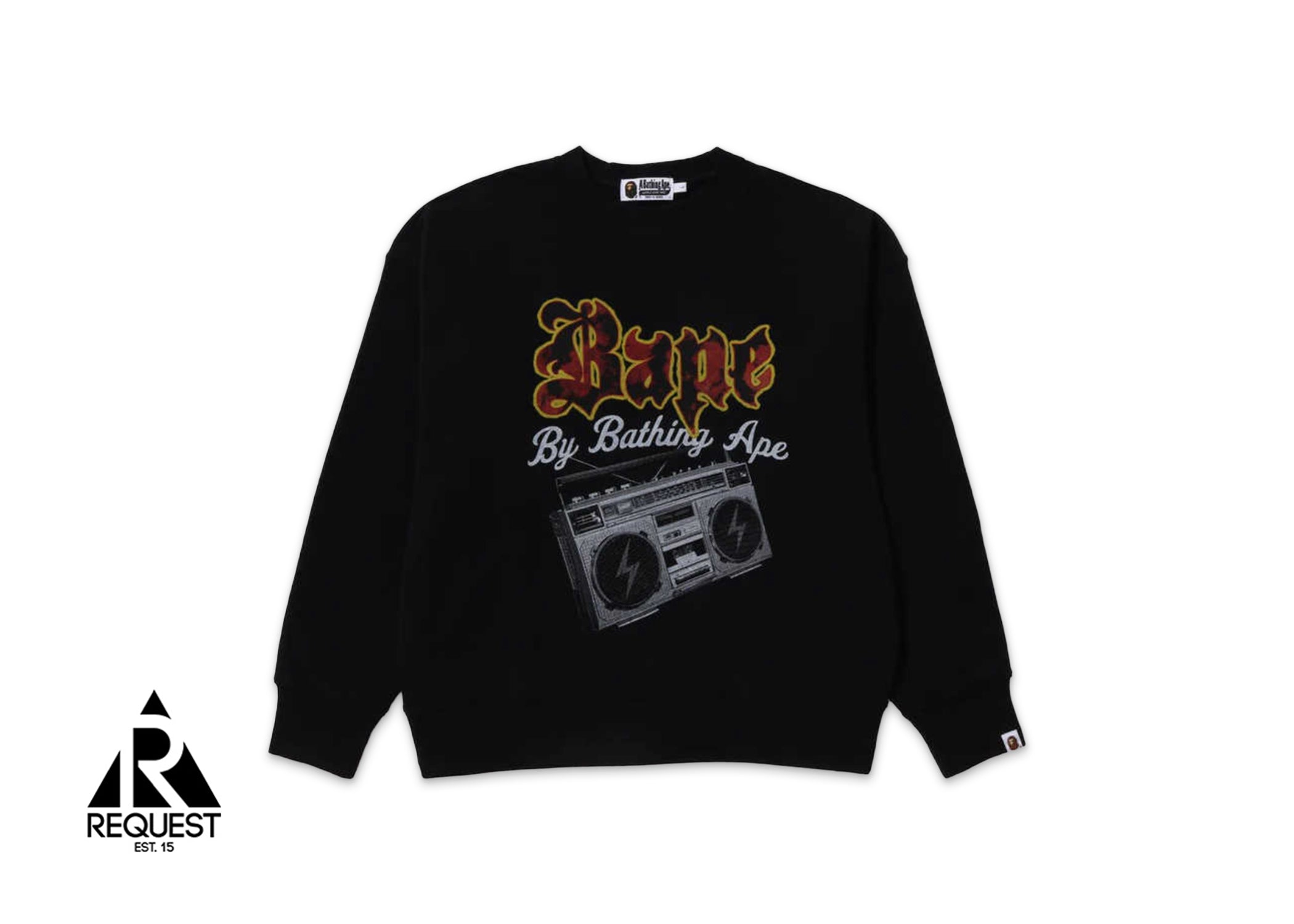 A Bathing Ape BAPE Boom Box Crewneck "Black"