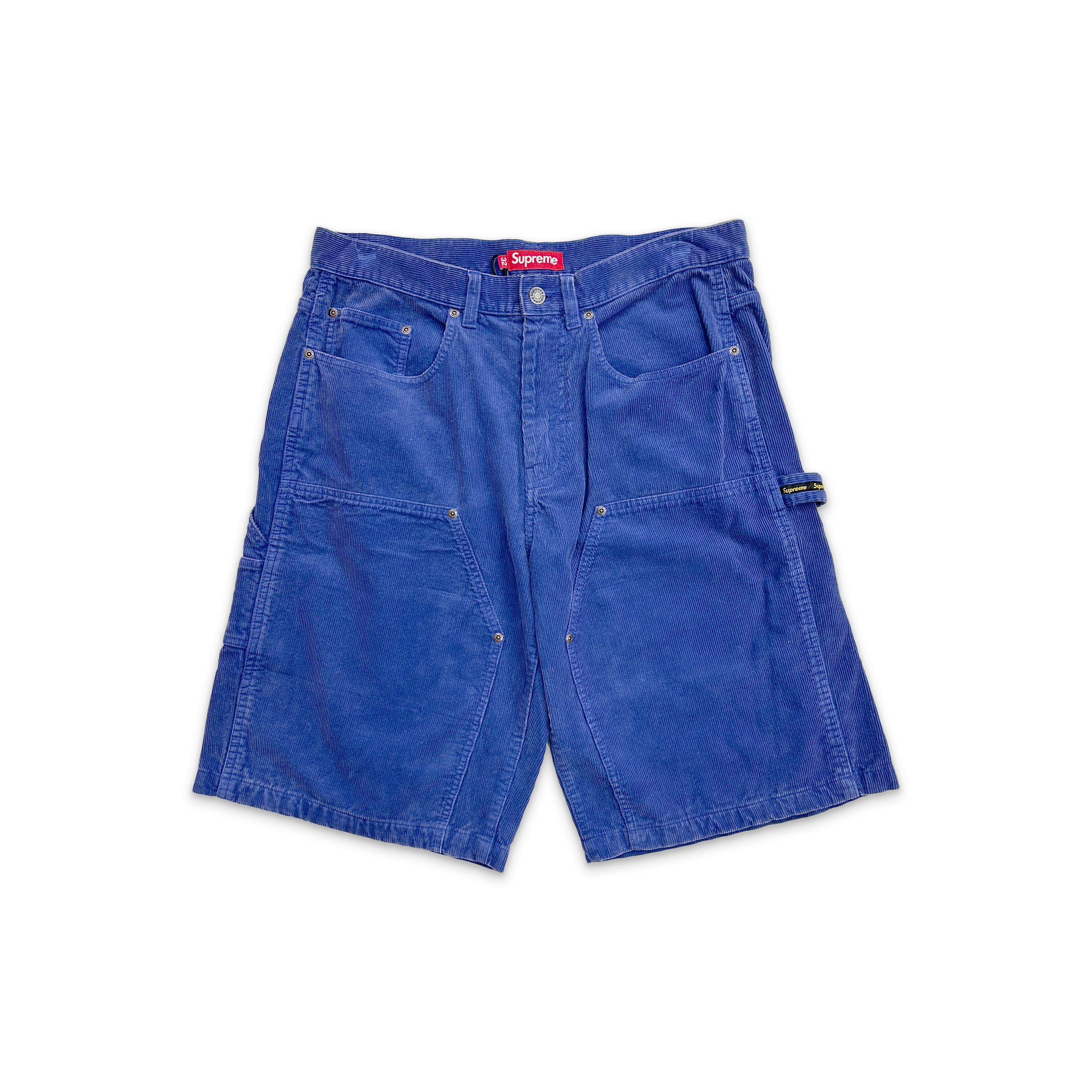 Supreme, Washed Corduroy Double Knee Shorts "Blue"