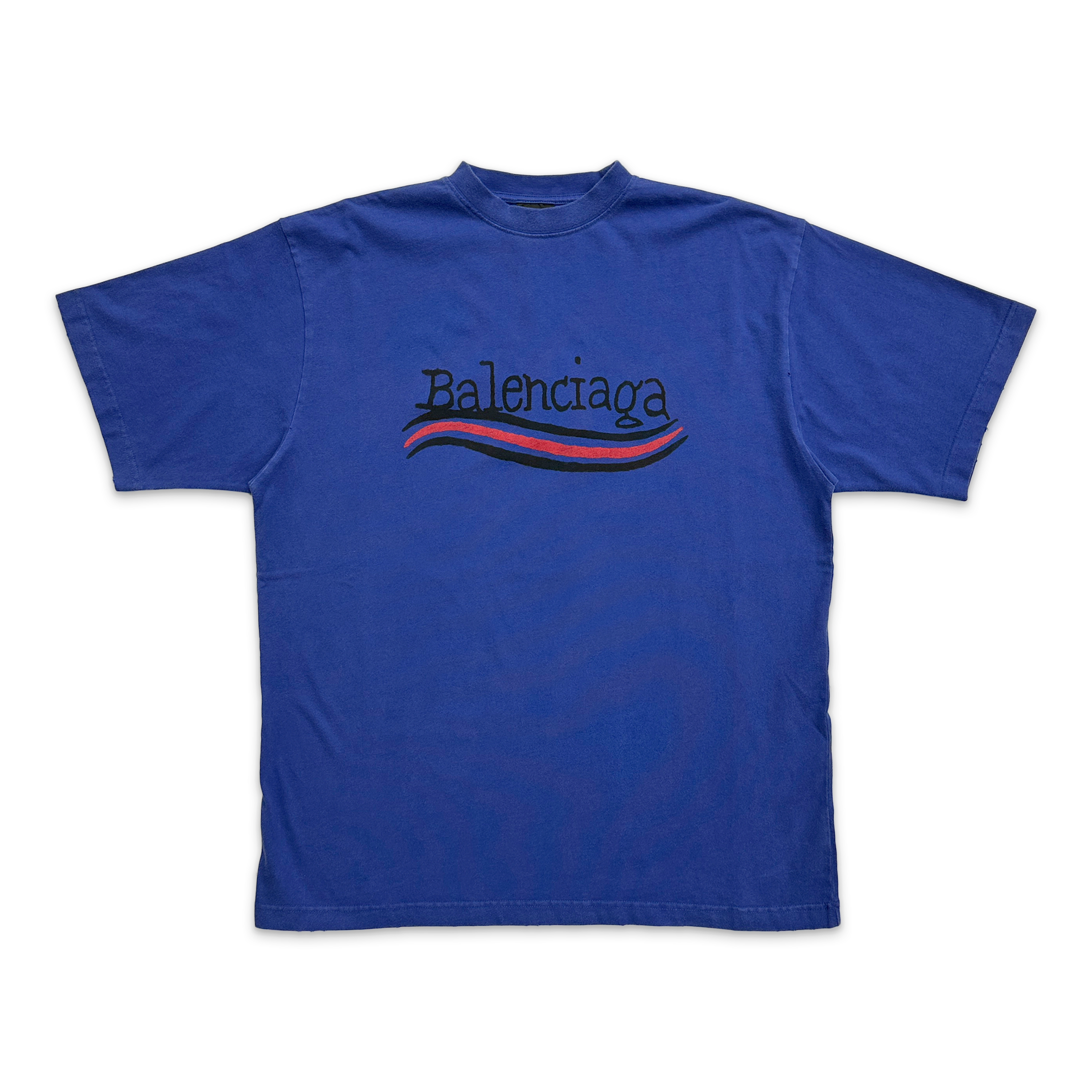 Balenciaga, Political Campaign Handdrawn Tee "Blue"