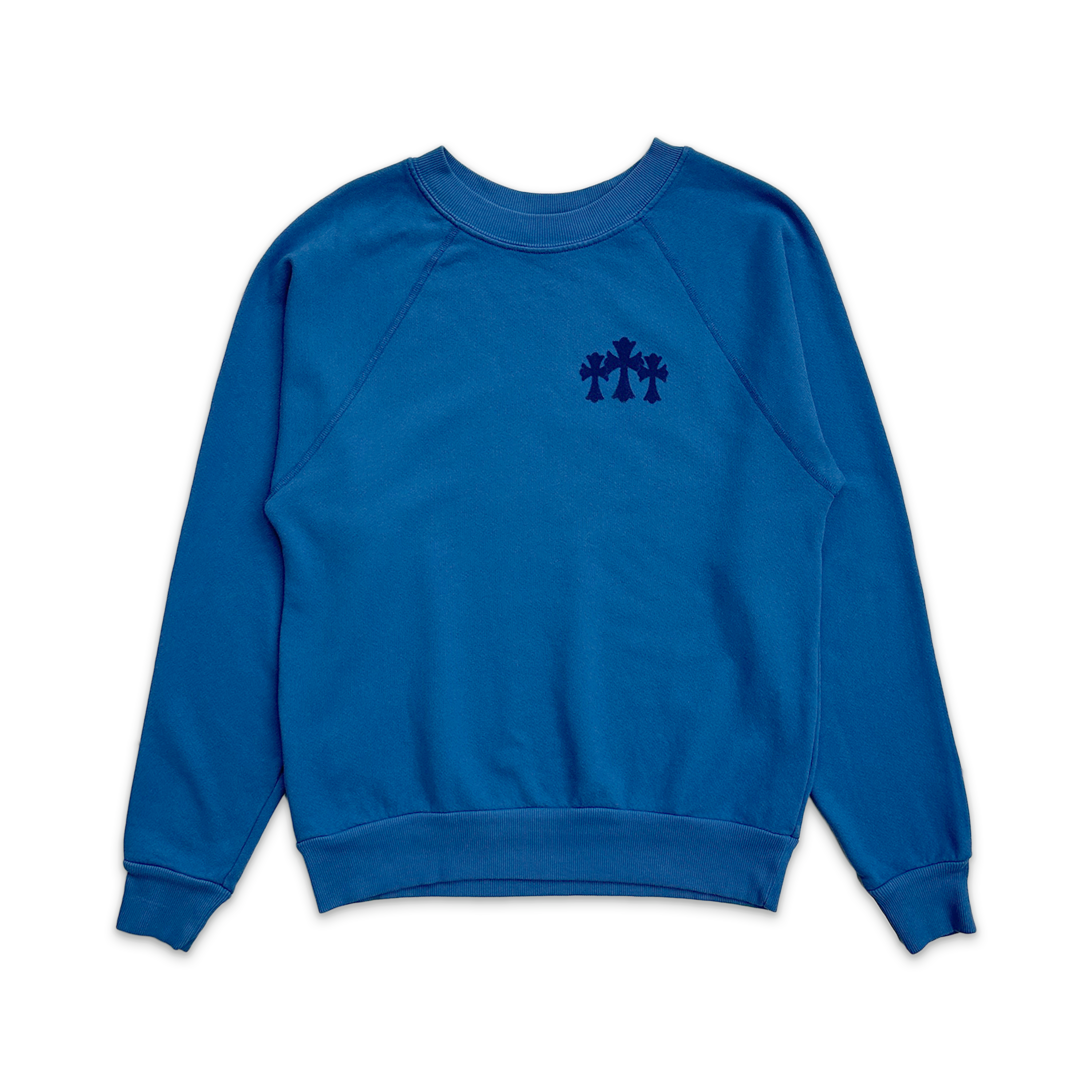 Chrome Hearts, Triple Cross Velvet Sweatshirt "Blue" (W)