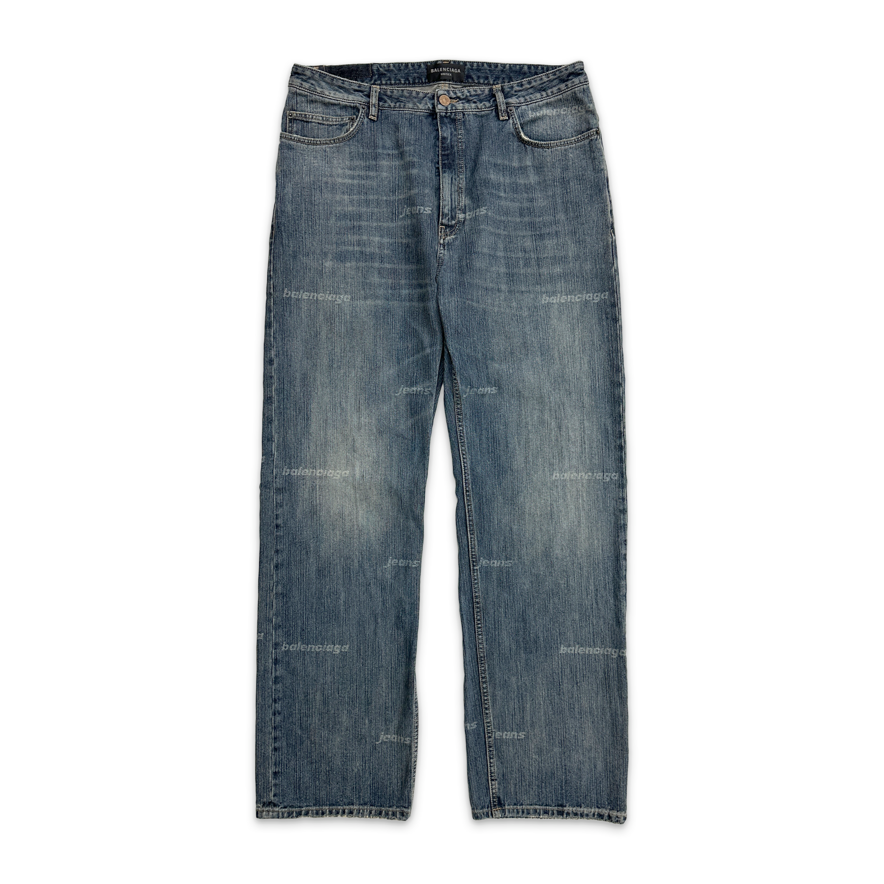 Balenciaga, Laser Logo Denim Jeans “Sand Wash"