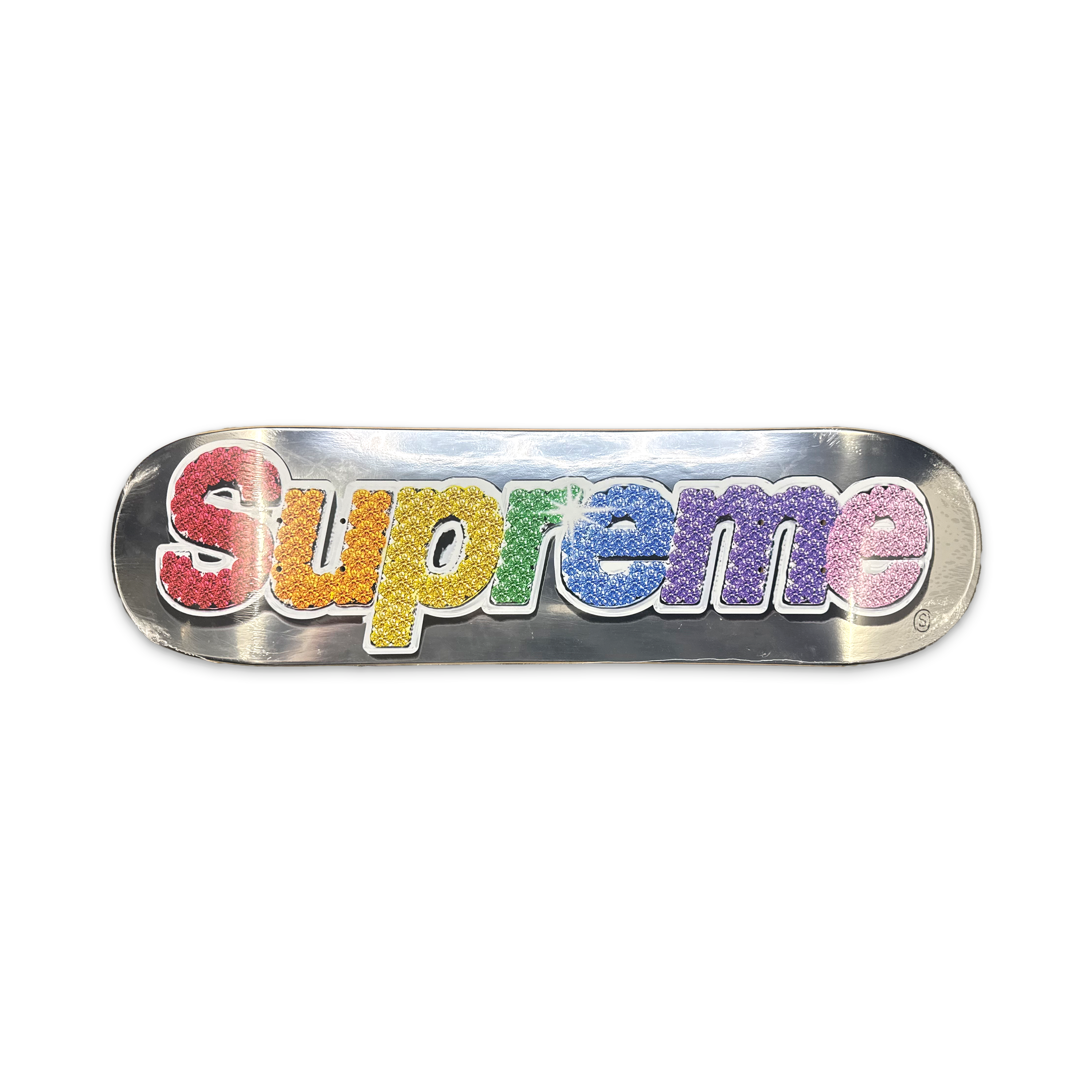 Supreme Bling Box Logo Skateboard Deck "Platinum"