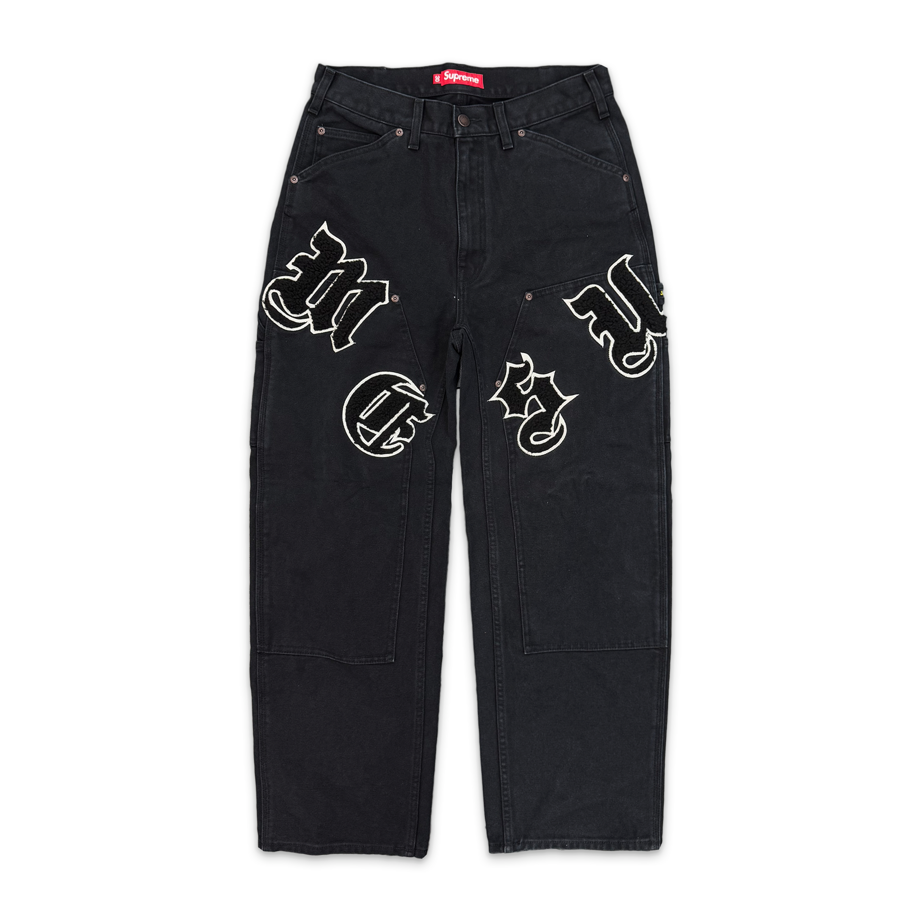 Supreme, Old English Canvas Double Knee Painter Pant "Black"