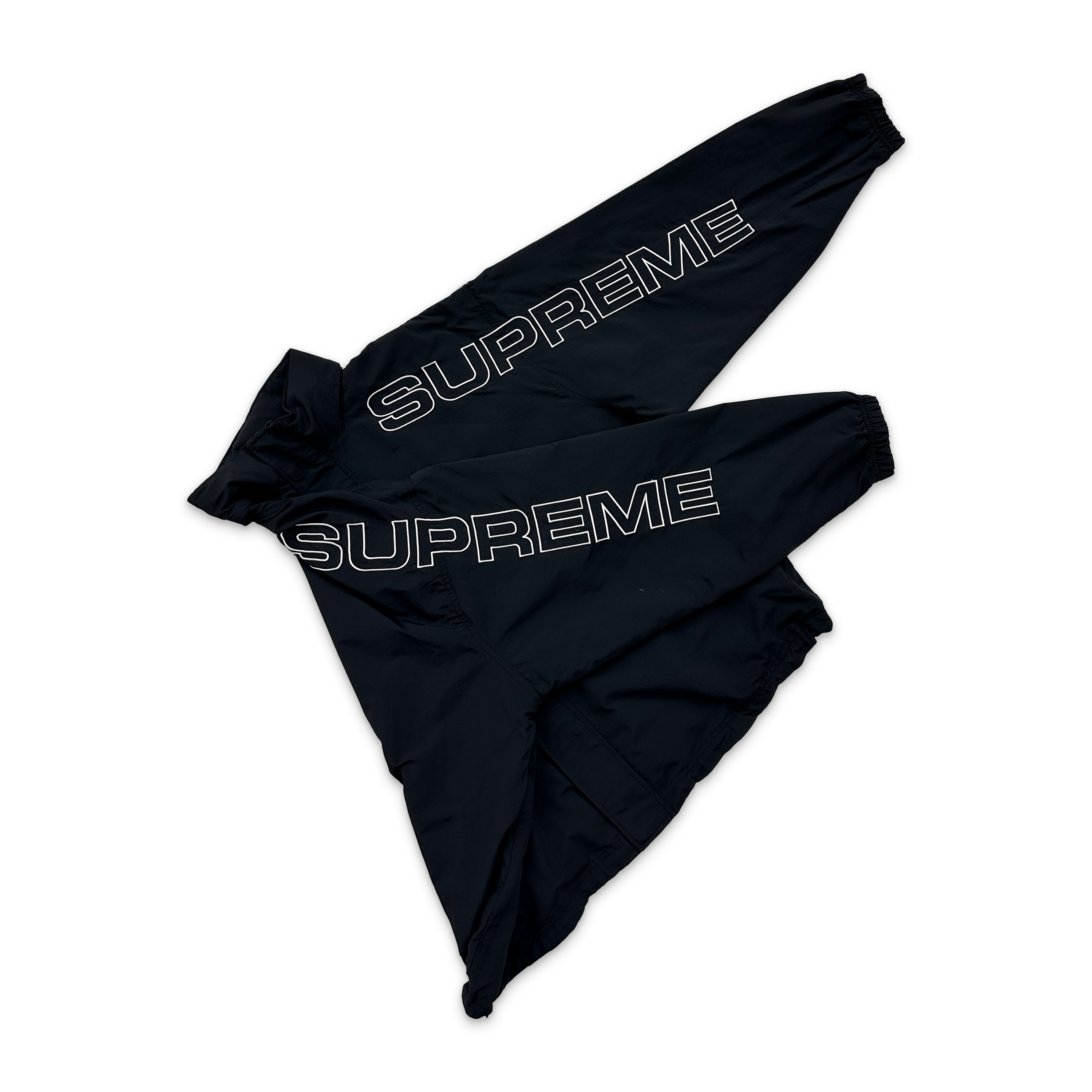 Supreme, Embroidered Logo Track Jacket "Black"