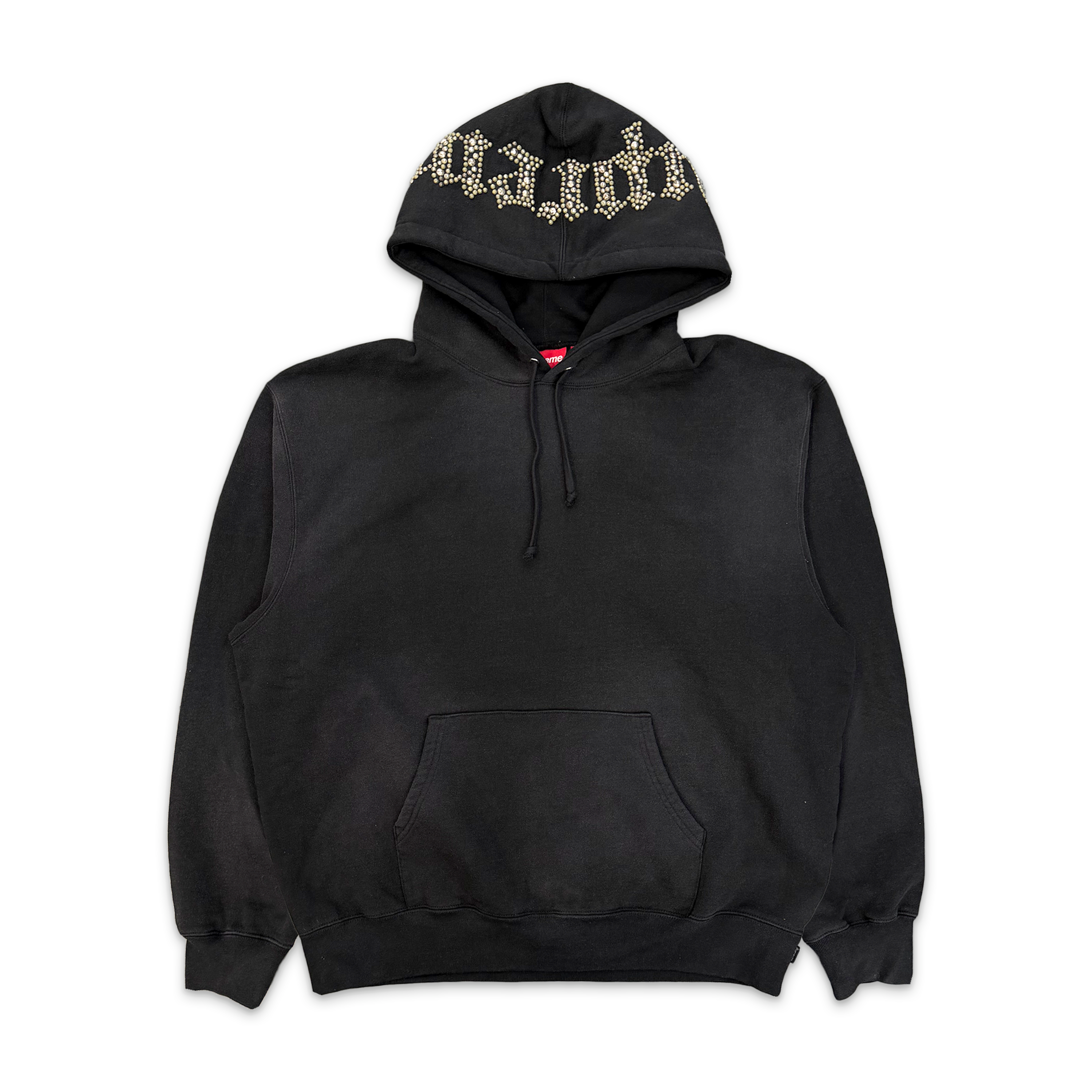 Supreme, Overdyed Studded Hoodie "Black" (SS26)