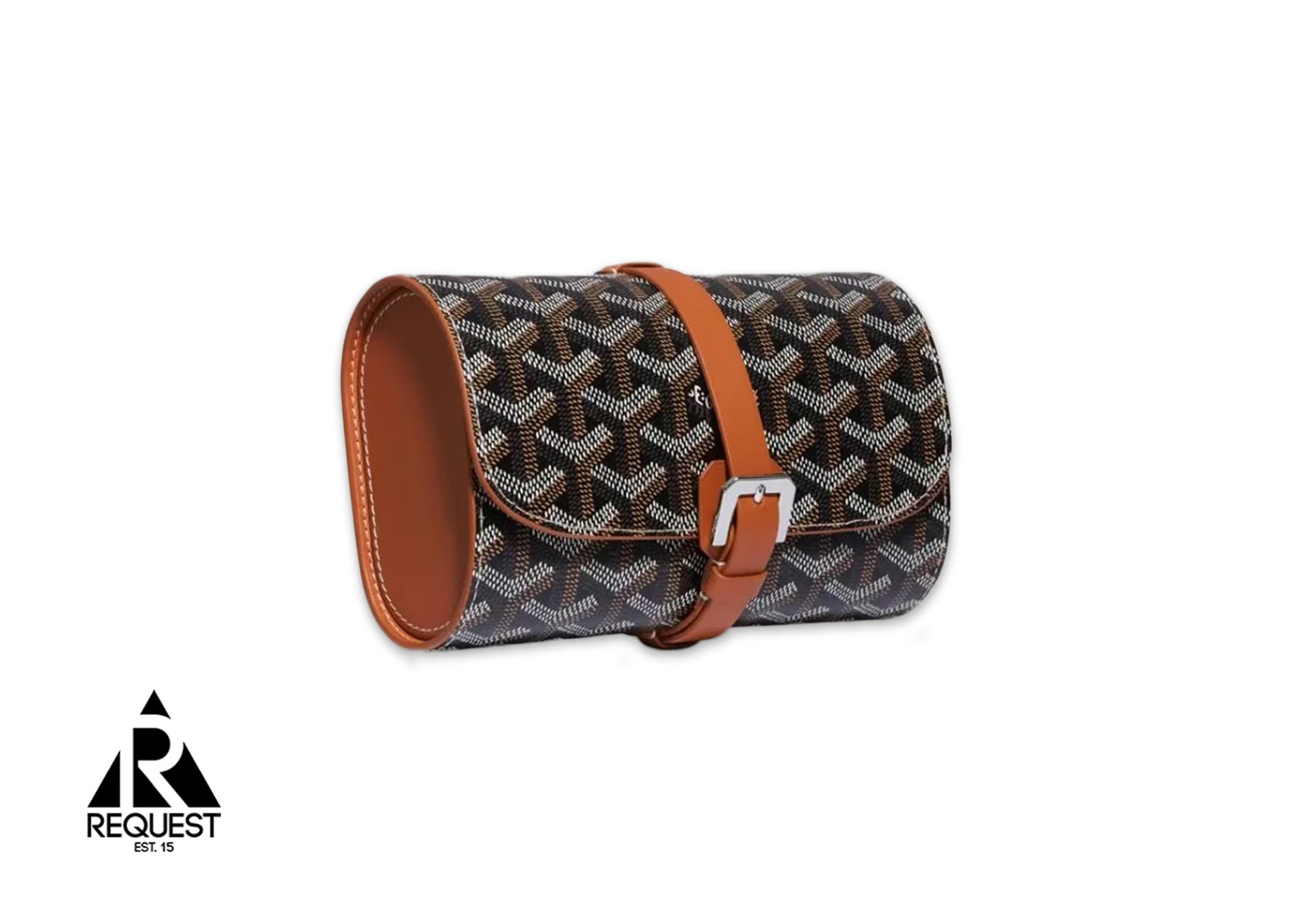 Goyard Double Travel Watch Case "Black/Brown"